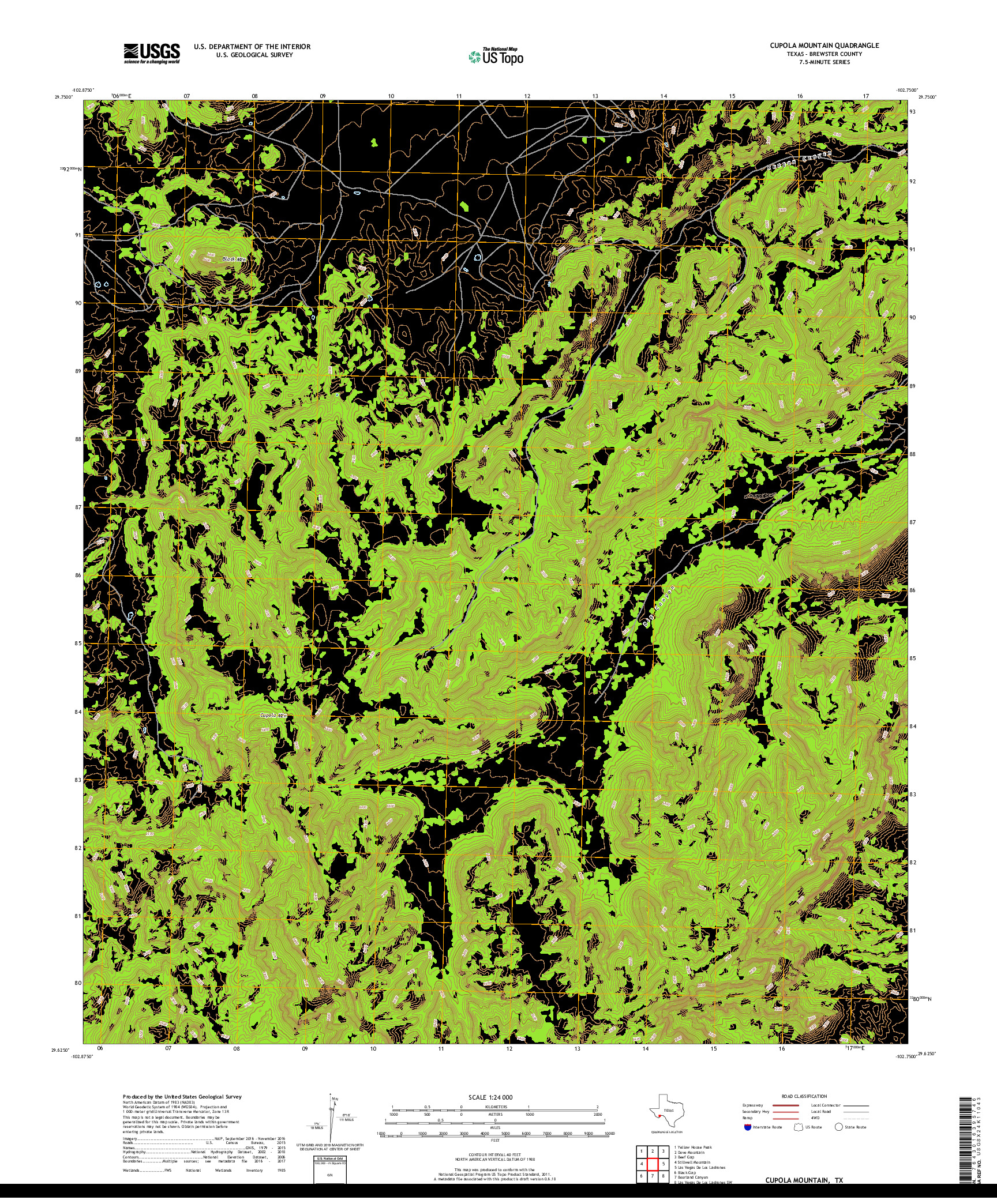 USGS US TOPO 7.5-MINUTE MAP FOR CUPOLA MOUNTAIN, TX 2019