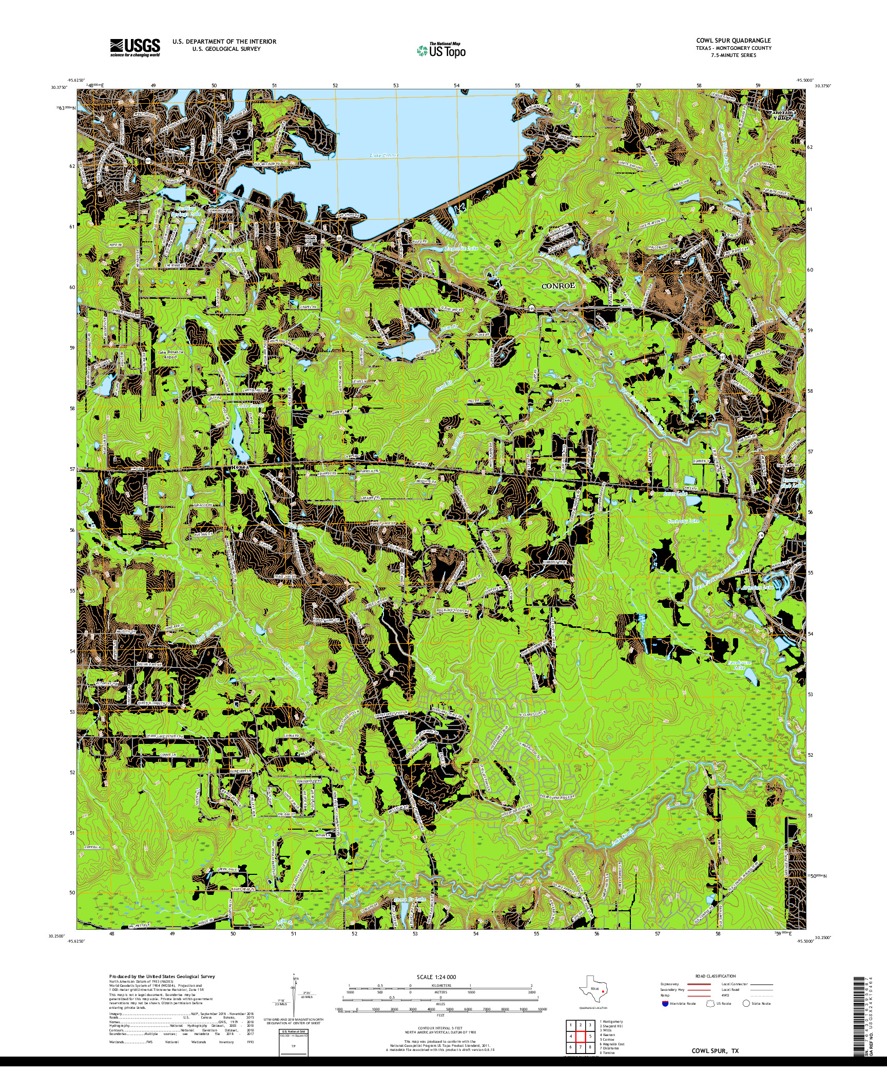 USGS US TOPO 7.5-MINUTE MAP FOR COWL SPUR, TX 2019