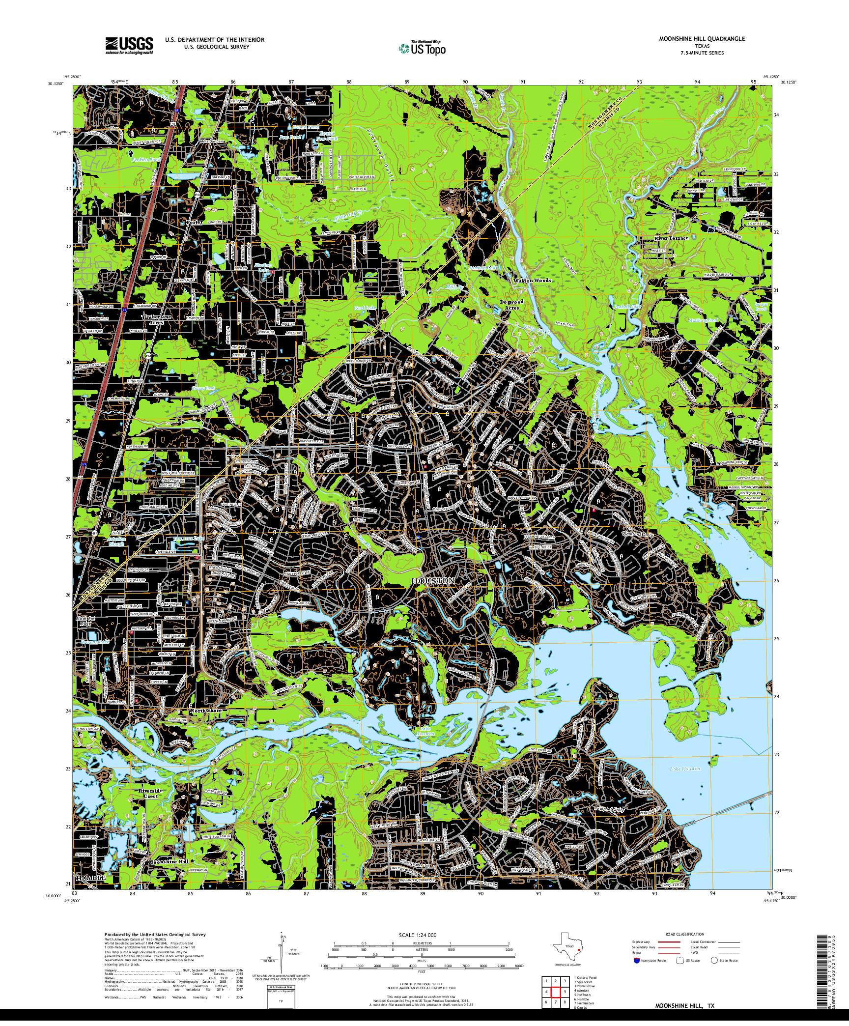 USGS US TOPO 7.5-MINUTE MAP FOR MOONSHINE HILL, TX 2019