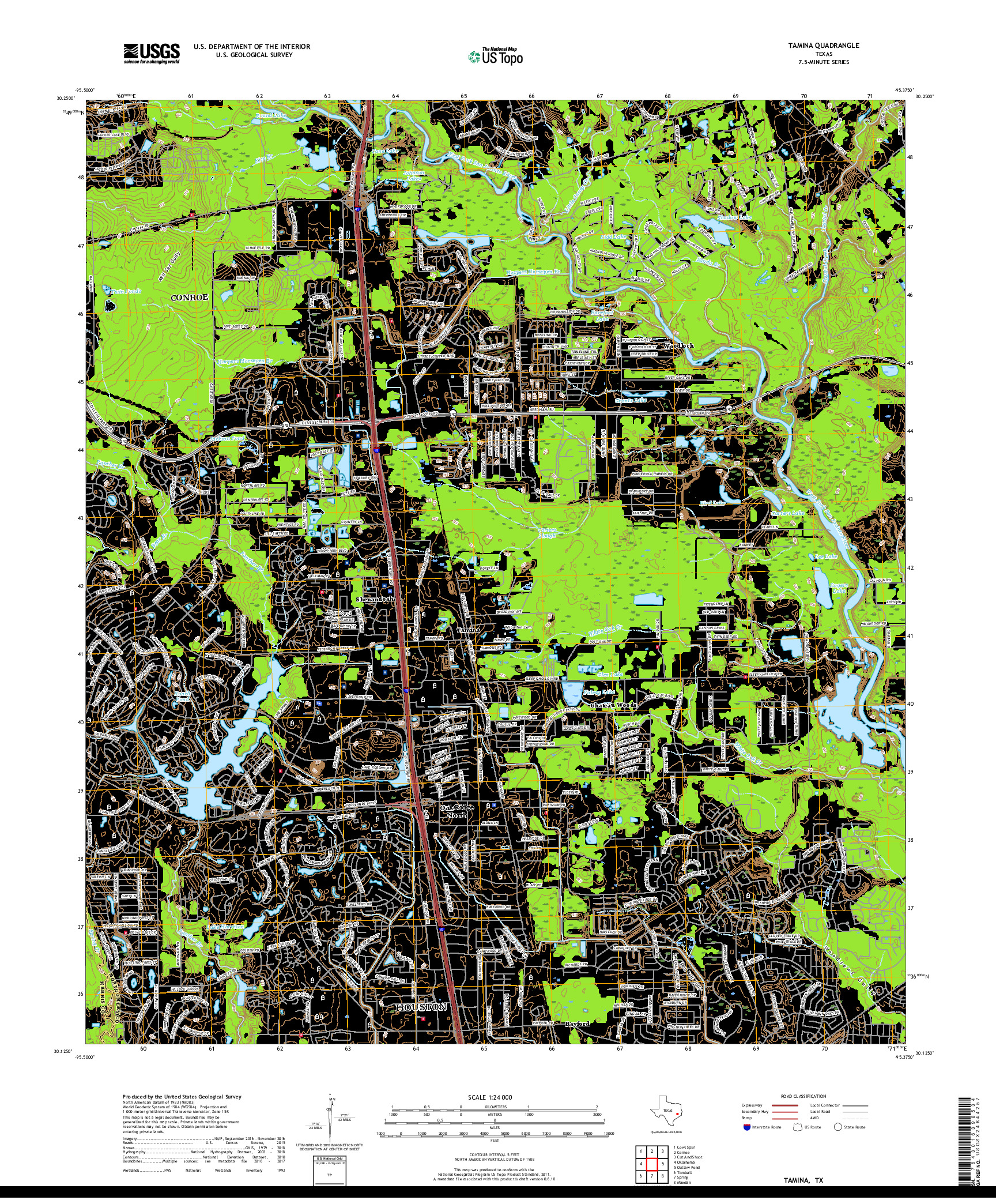 USGS US TOPO 7.5-MINUTE MAP FOR TAMINA, TX 2019