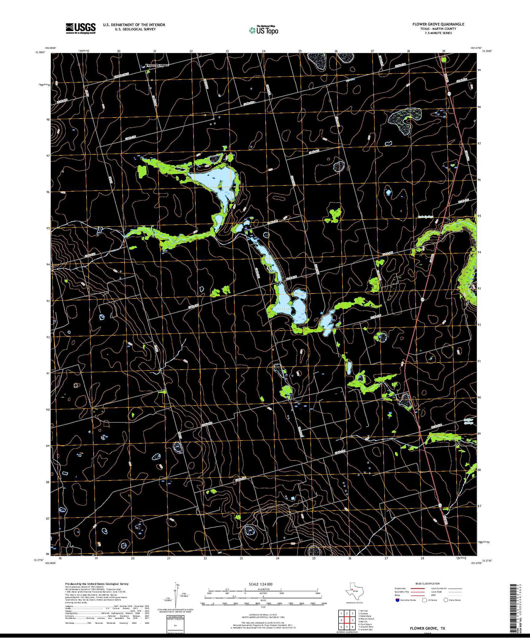 USGS US TOPO 7.5-MINUTE MAP FOR FLOWER GROVE, TX 2019