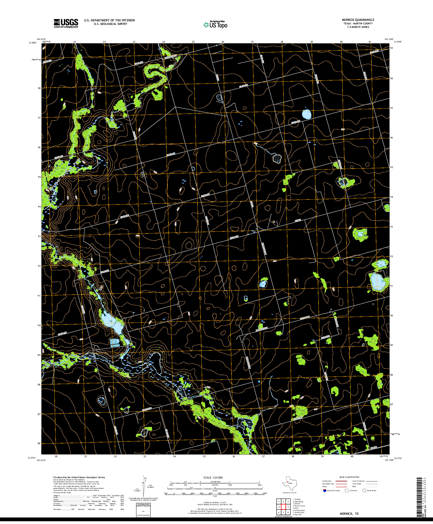 USGS US TOPO 7.5-MINUTE MAP FOR MERRICK, TX 2019