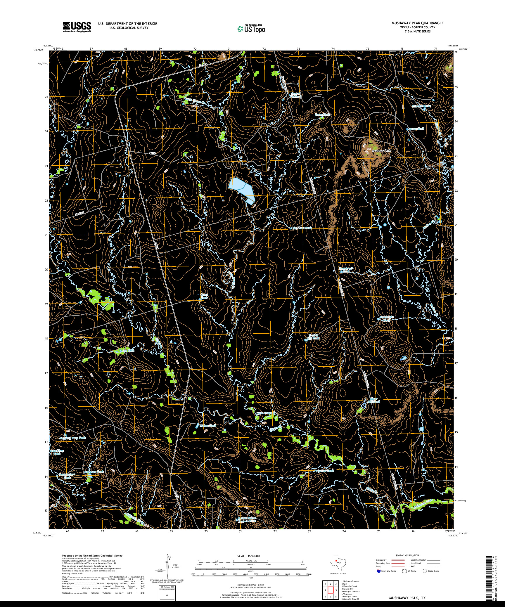 USGS US TOPO 7.5-MINUTE MAP FOR MUSHAWAY PEAK, TX 2019