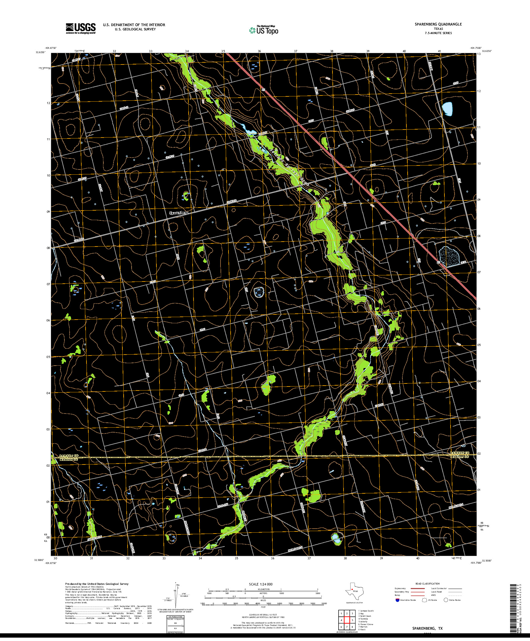 USGS US TOPO 7.5-MINUTE MAP FOR SPARENBERG, TX 2019