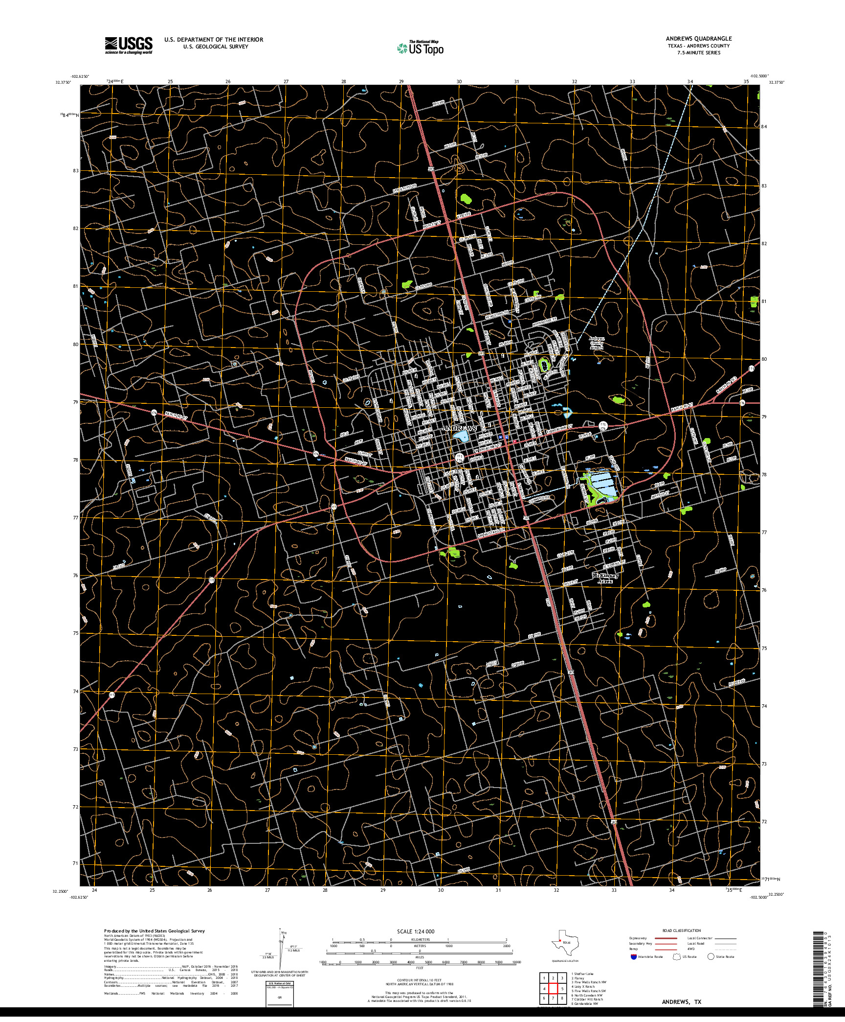 USGS US TOPO 7.5-MINUTE MAP FOR ANDREWS, TX 2019