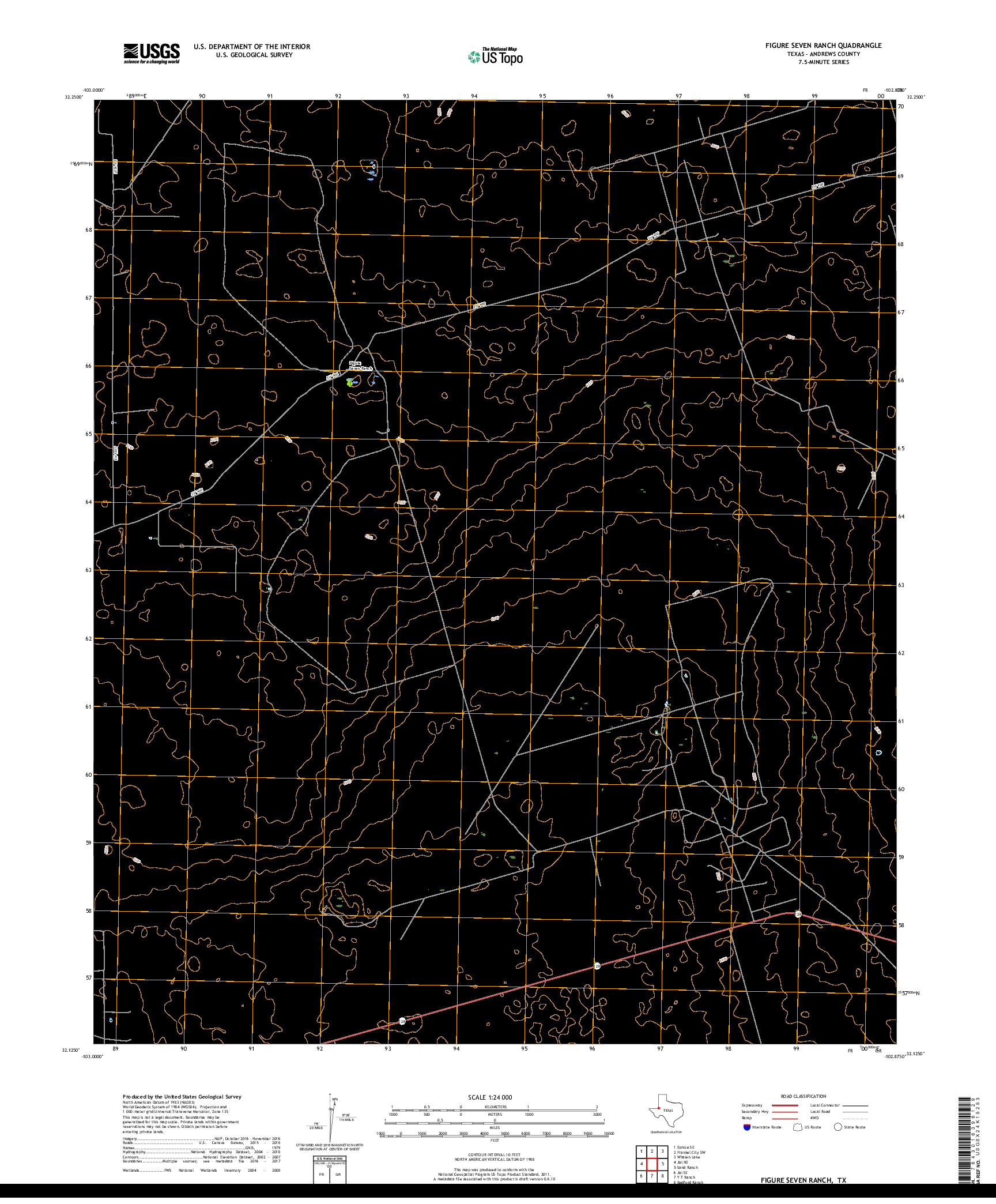 USGS US TOPO 7.5-MINUTE MAP FOR FIGURE SEVEN RANCH, TX 2019