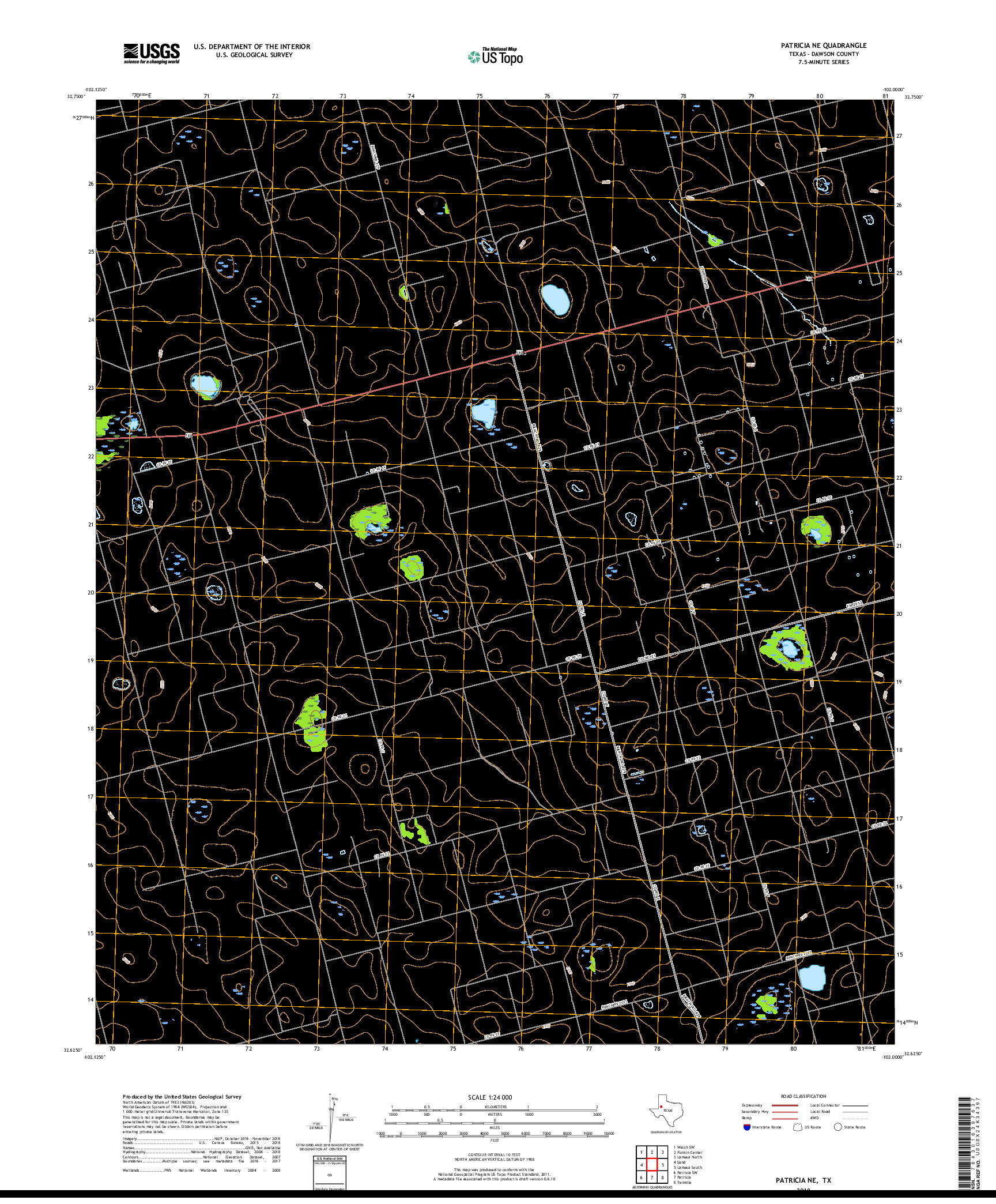 USGS US TOPO 7.5-MINUTE MAP FOR PATRICIA NE, TX 2019