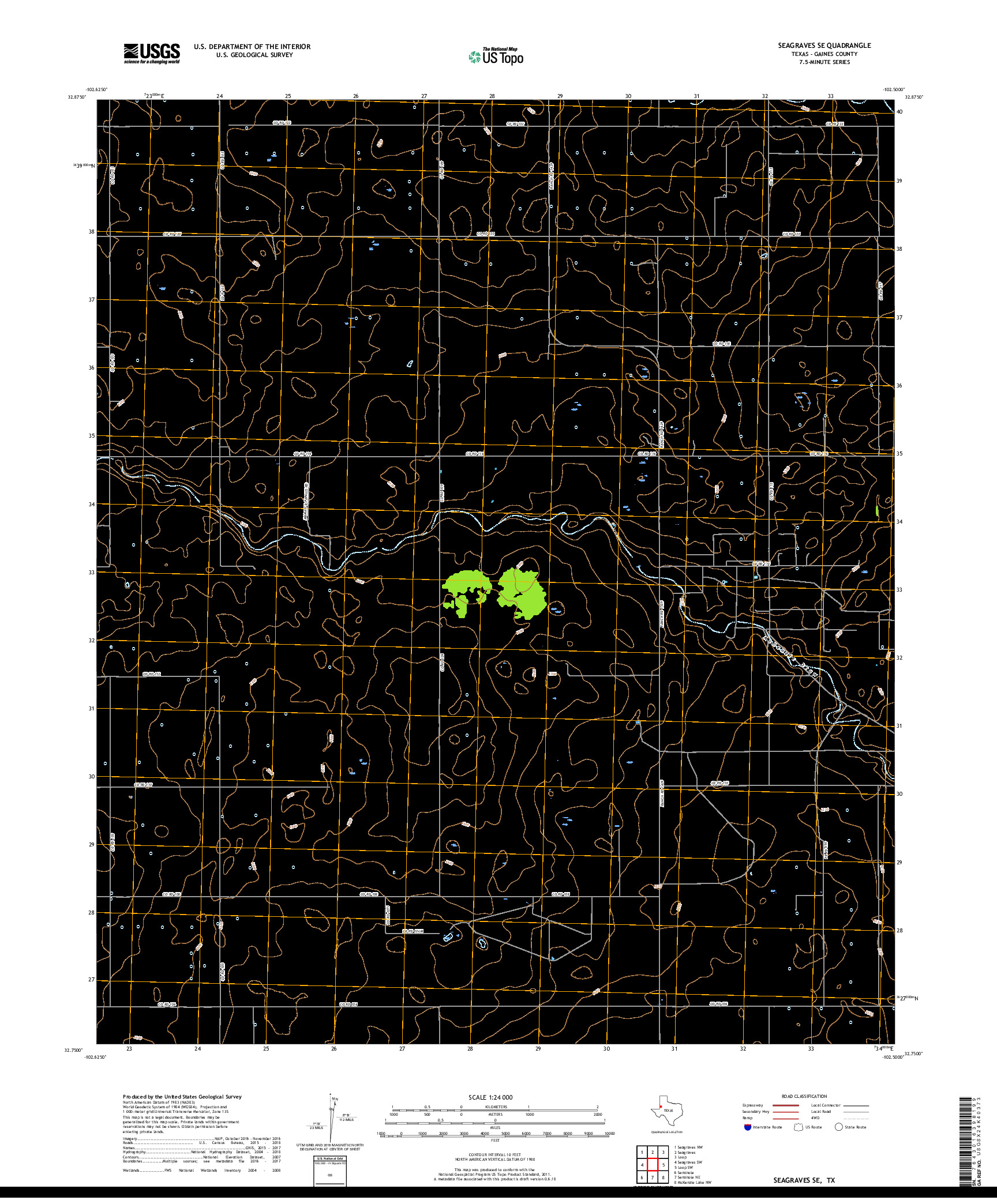 USGS US TOPO 7.5-MINUTE MAP FOR SEAGRAVES SE, TX 2019