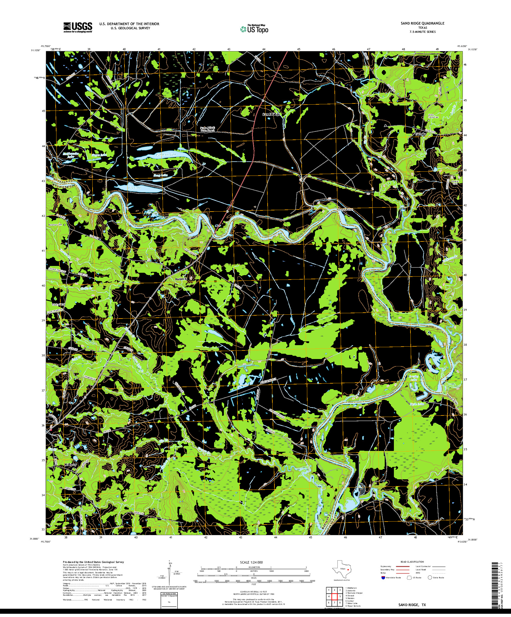 USGS US TOPO 7.5-MINUTE MAP FOR SAND RIDGE, TX 2019