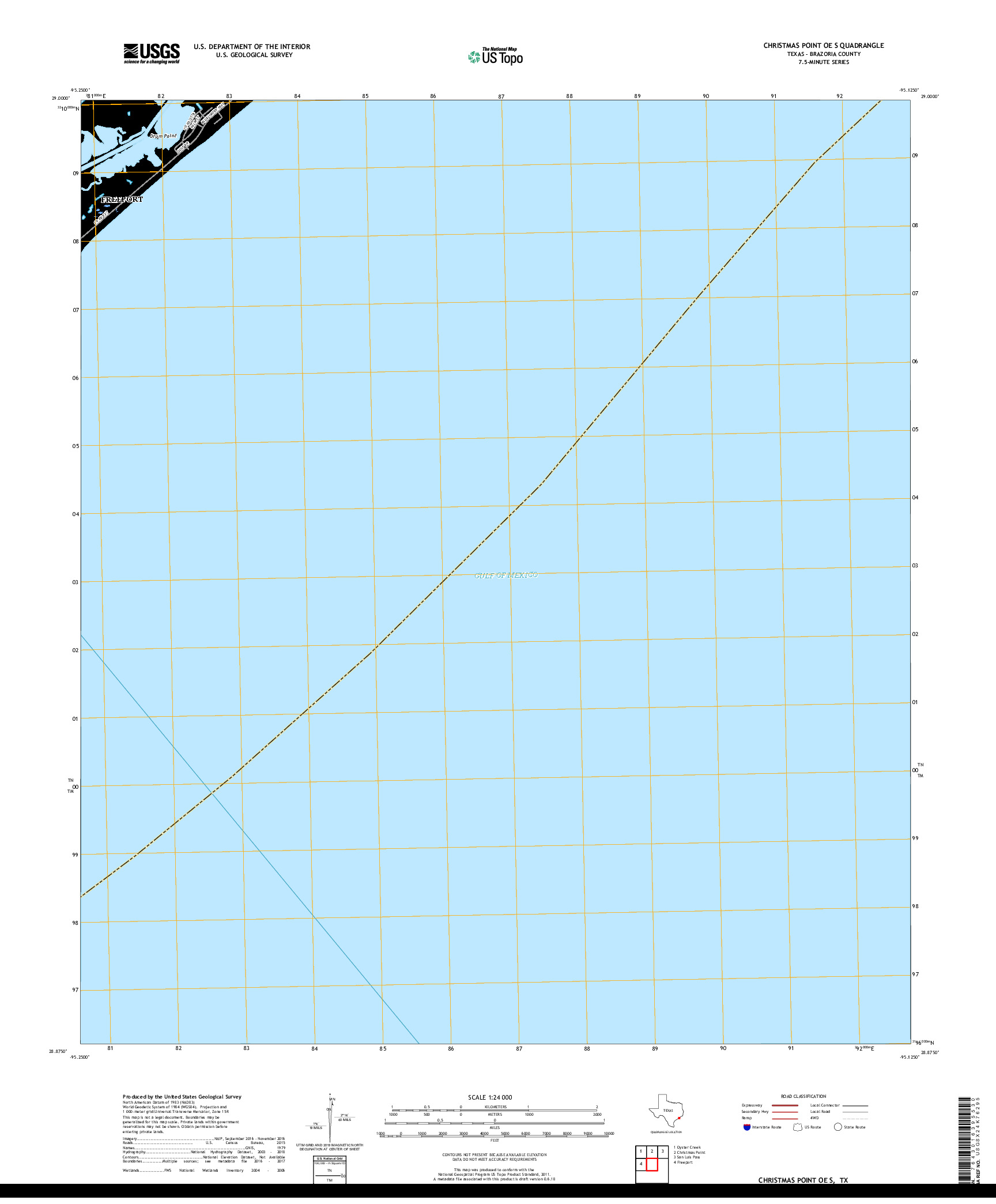 USGS US TOPO 7.5-MINUTE MAP FOR CHRISTMAS POINT OE S, TX 2019