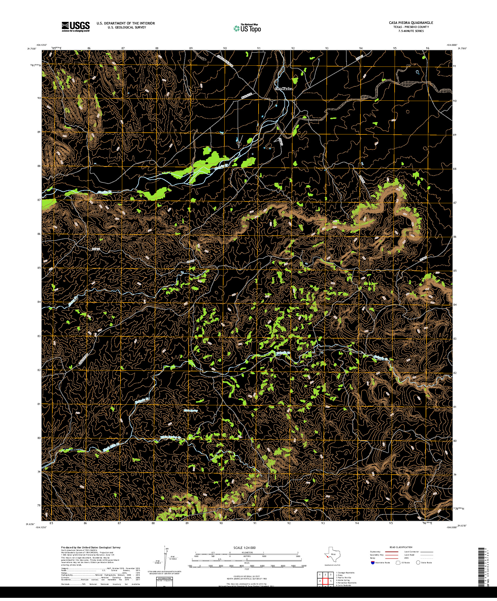 USGS US TOPO 7.5-MINUTE MAP FOR CASA PIEDRA, TX 2019