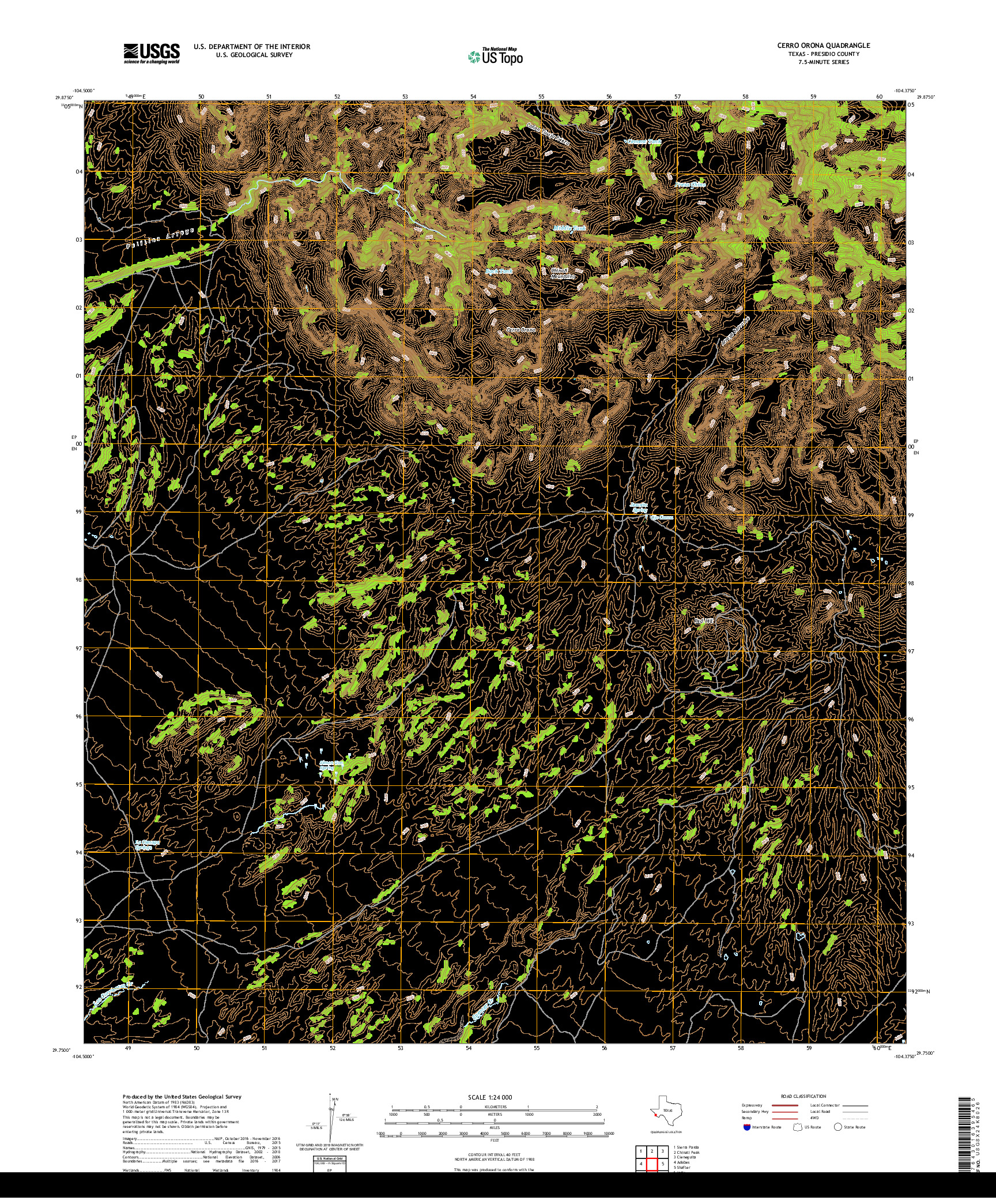 USGS US TOPO 7.5-MINUTE MAP FOR CERRO ORONA, TX 2019