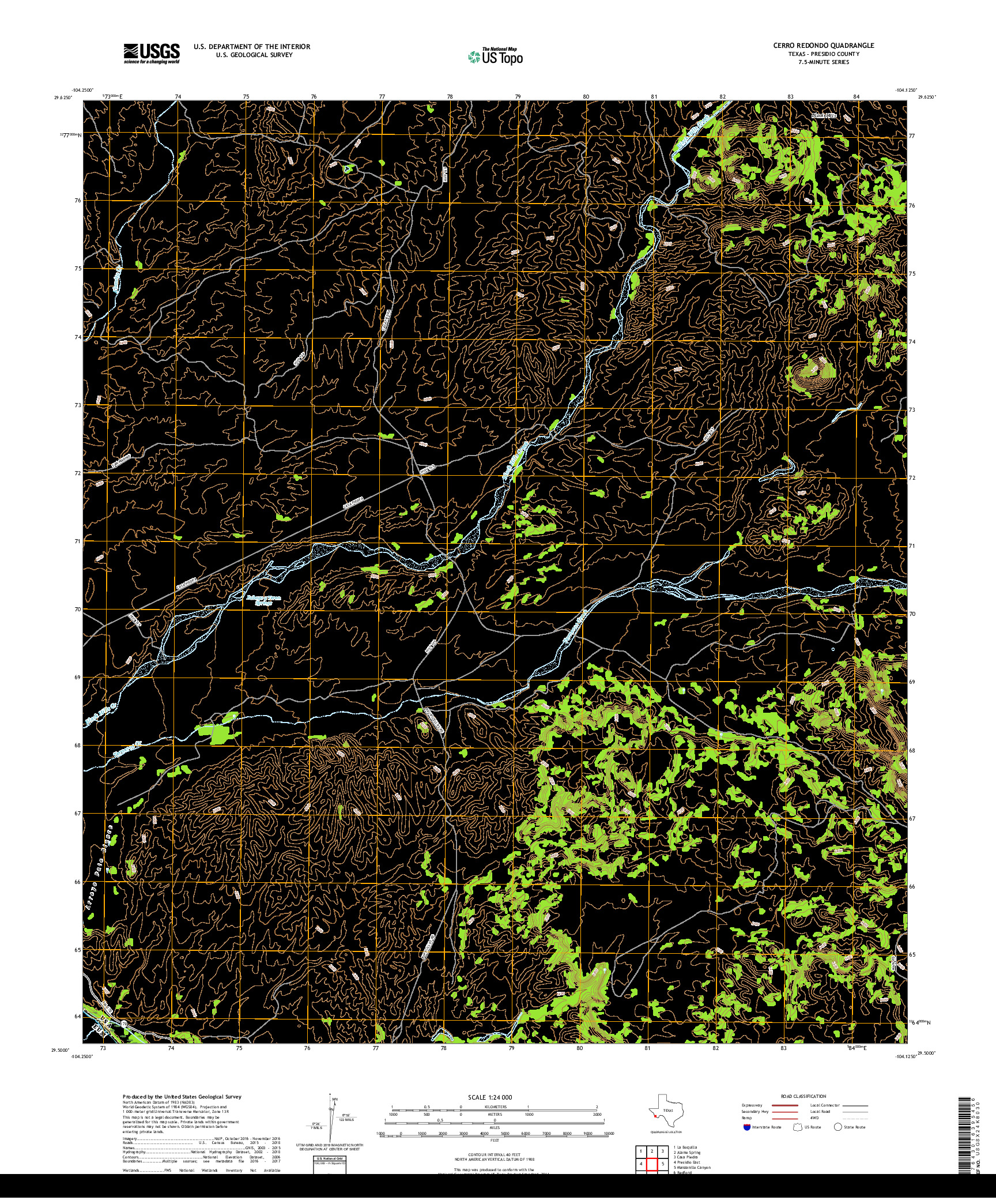 USGS US TOPO 7.5-MINUTE MAP FOR CERRO REDONDO, TX,CHH 2019