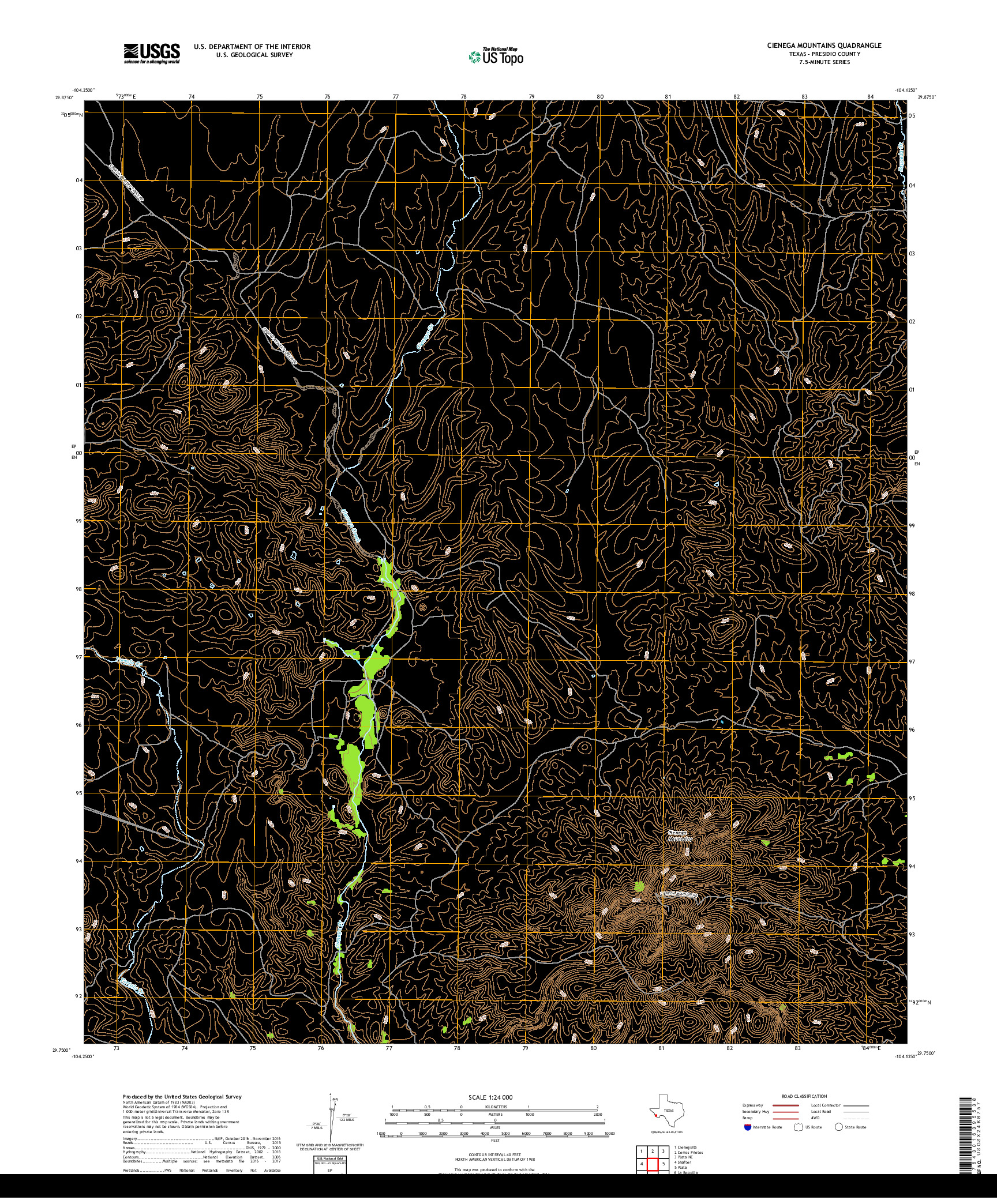 USGS US TOPO 7.5-MINUTE MAP FOR CIENEGA MOUNTAINS, TX 2019