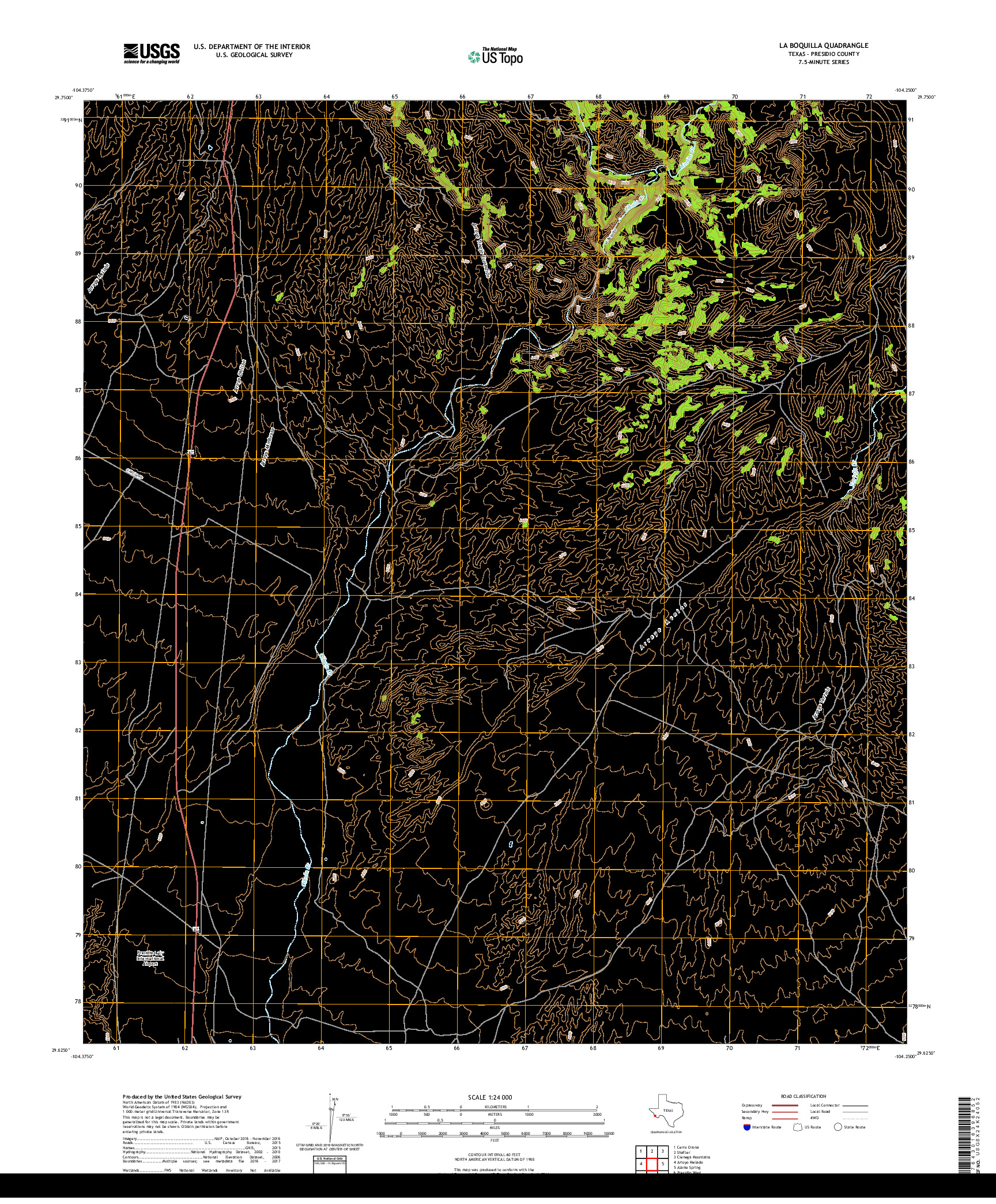 USGS US TOPO 7.5-MINUTE MAP FOR LA BOQUILLA, TX 2019