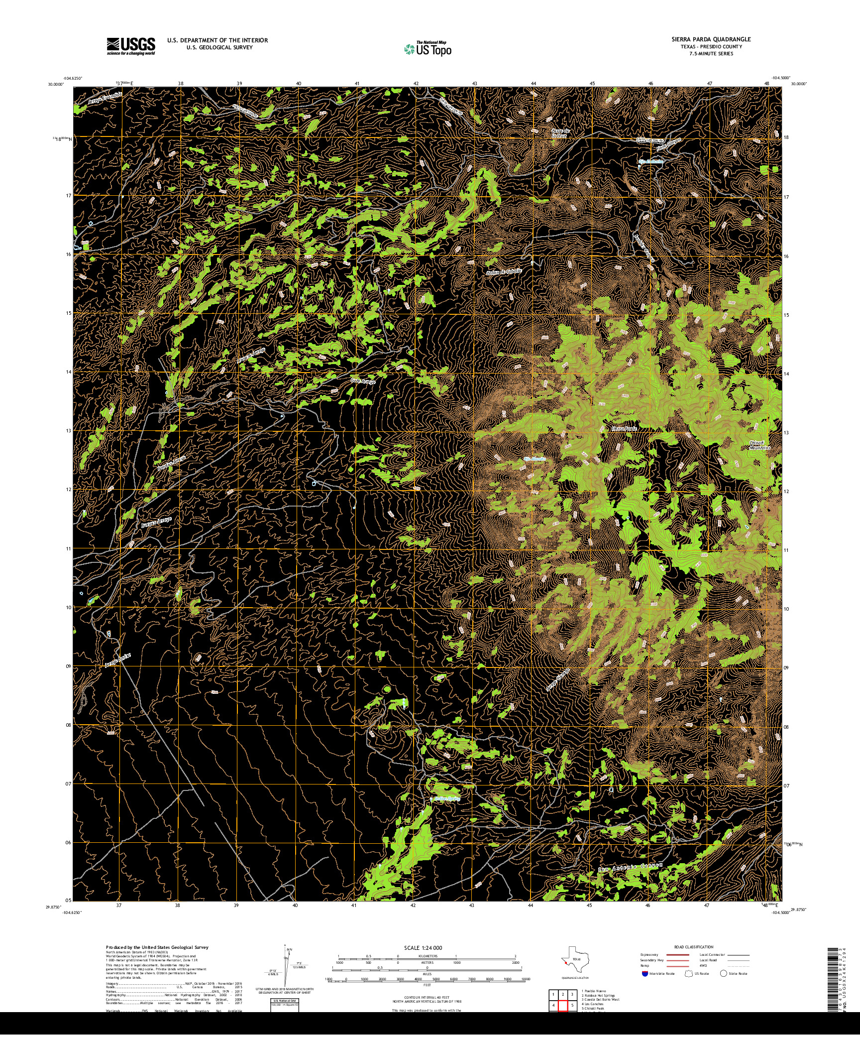 USGS US TOPO 7.5-MINUTE MAP FOR SIERRA PARDA, TX 2019