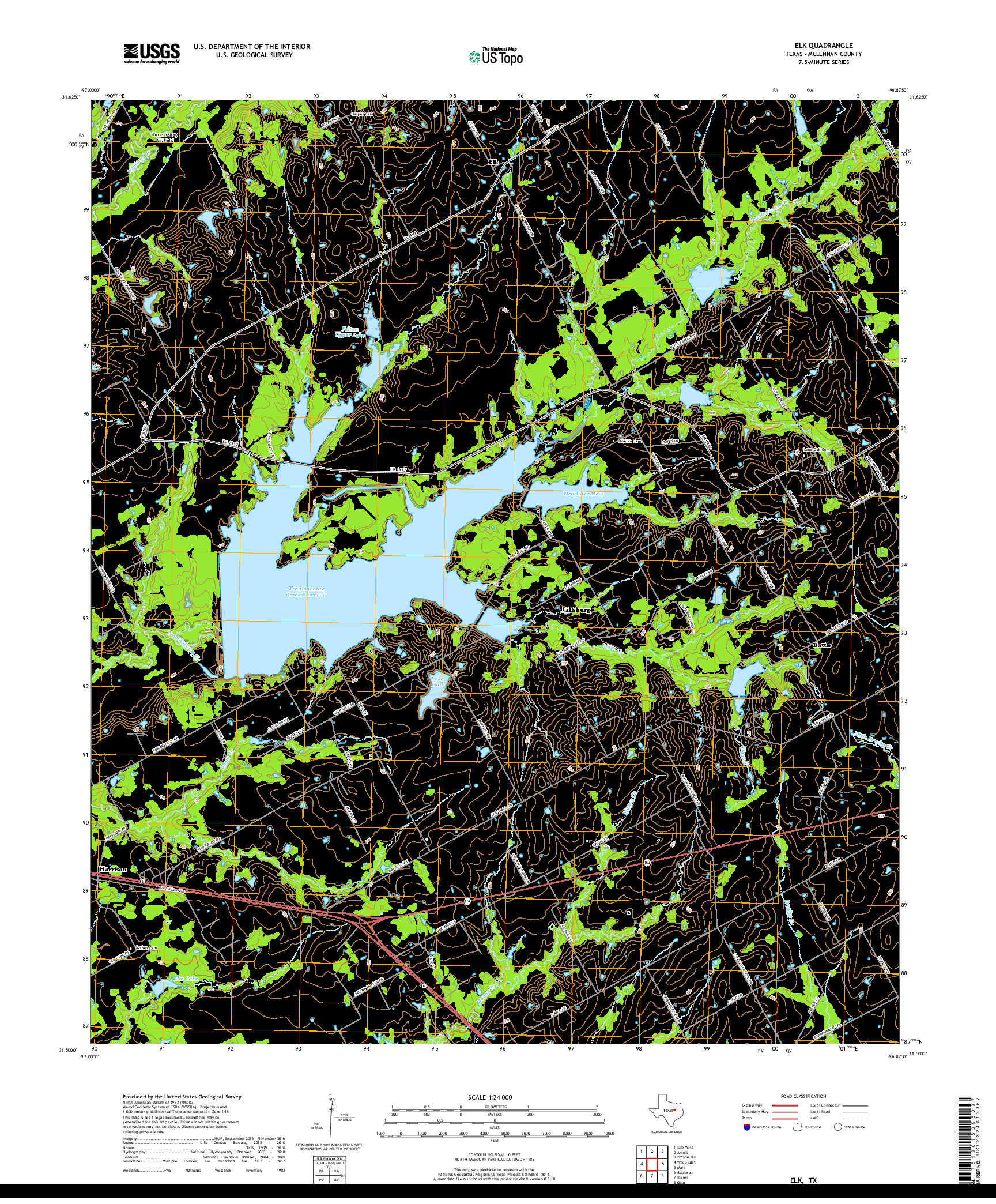 USGS US TOPO 7.5-MINUTE MAP FOR ELK, TX 2019