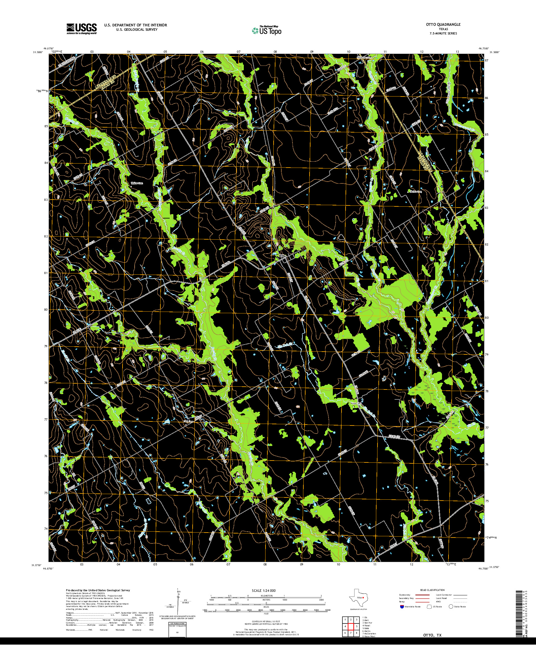 USGS US TOPO 7.5-MINUTE MAP FOR OTTO, TX 2019