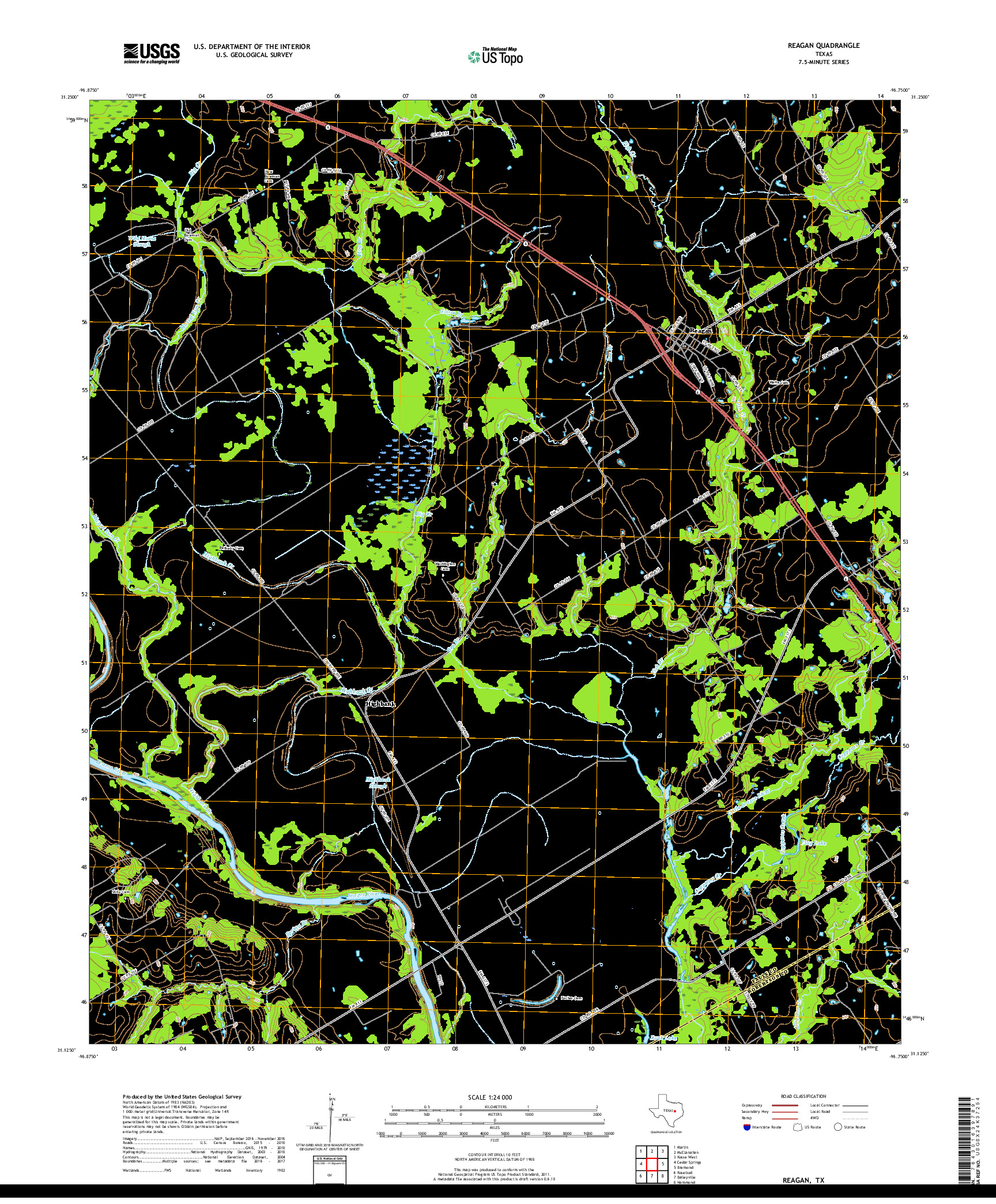 USGS US TOPO 7.5-MINUTE MAP FOR REAGAN, TX 2019