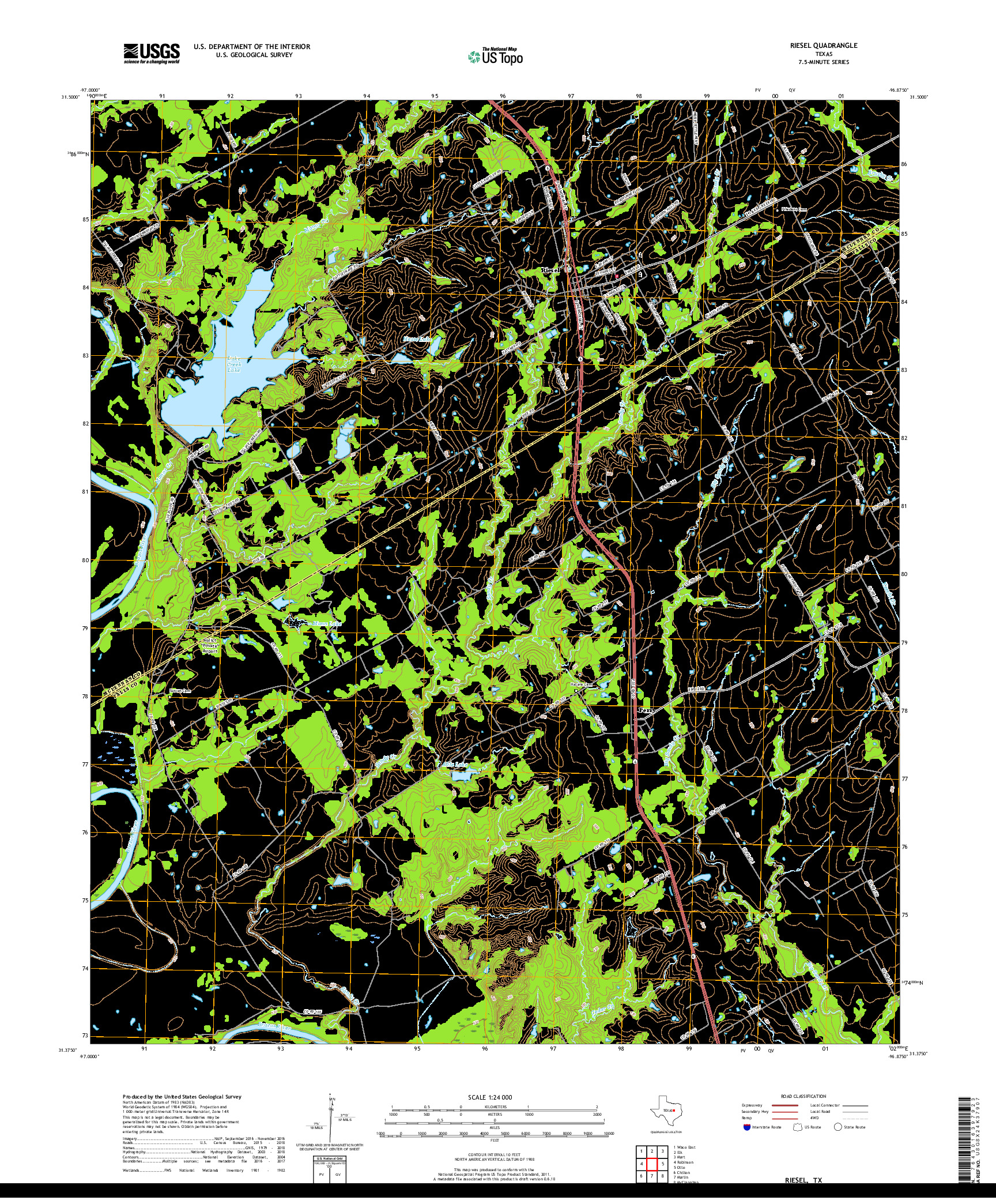 USGS US TOPO 7.5-MINUTE MAP FOR RIESEL, TX 2019