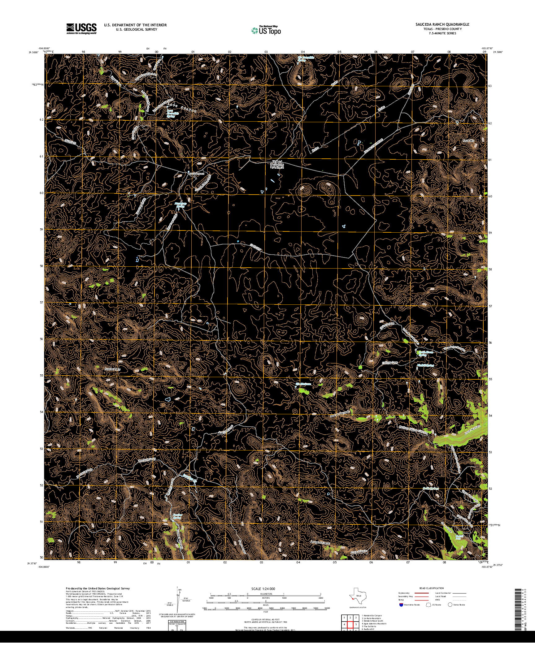 USGS US TOPO 7.5-MINUTE MAP FOR SAUCEDA RANCH, TX 2019