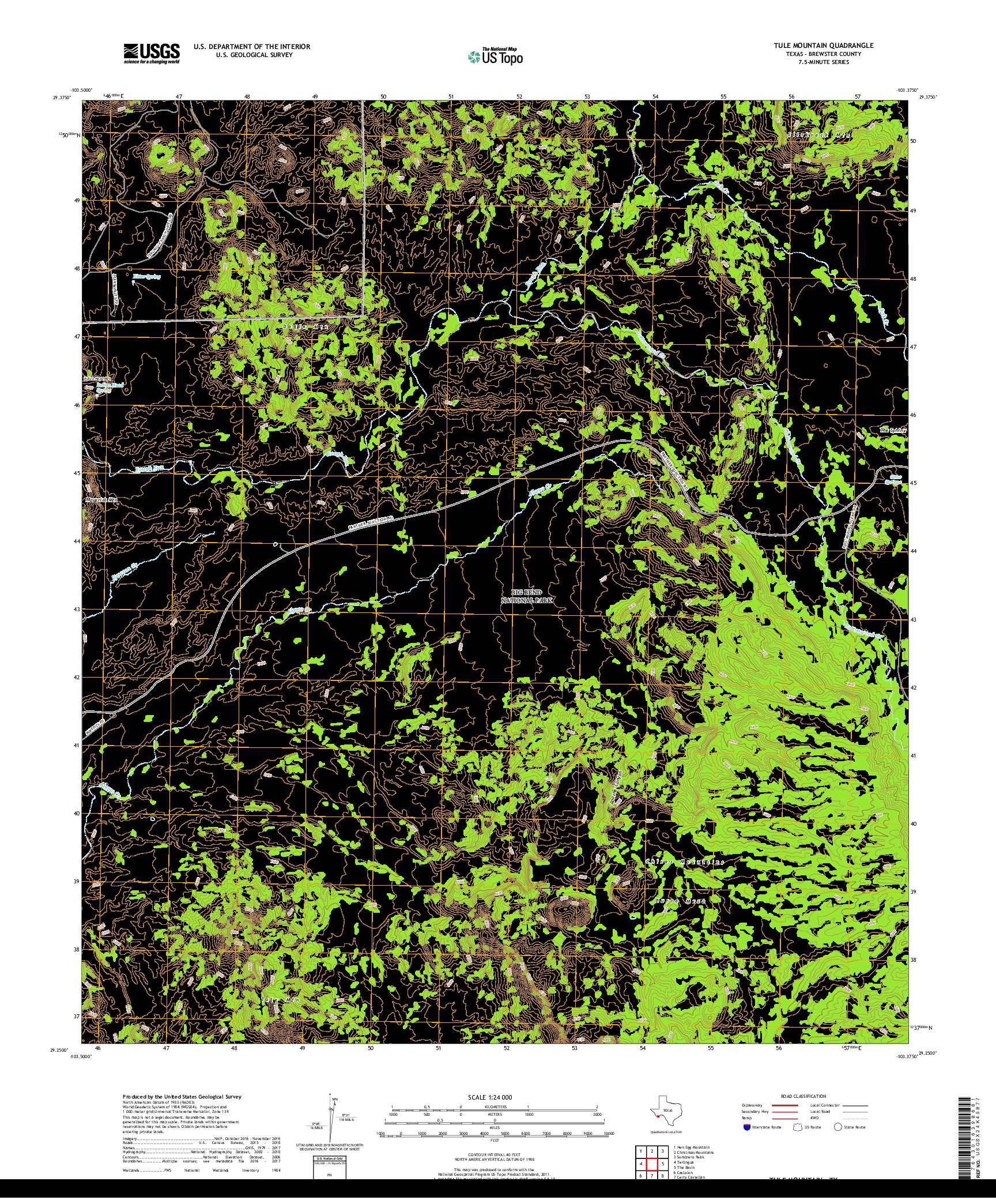 USGS US TOPO 7.5-MINUTE MAP FOR TULE MOUNTAIN, TX 2019