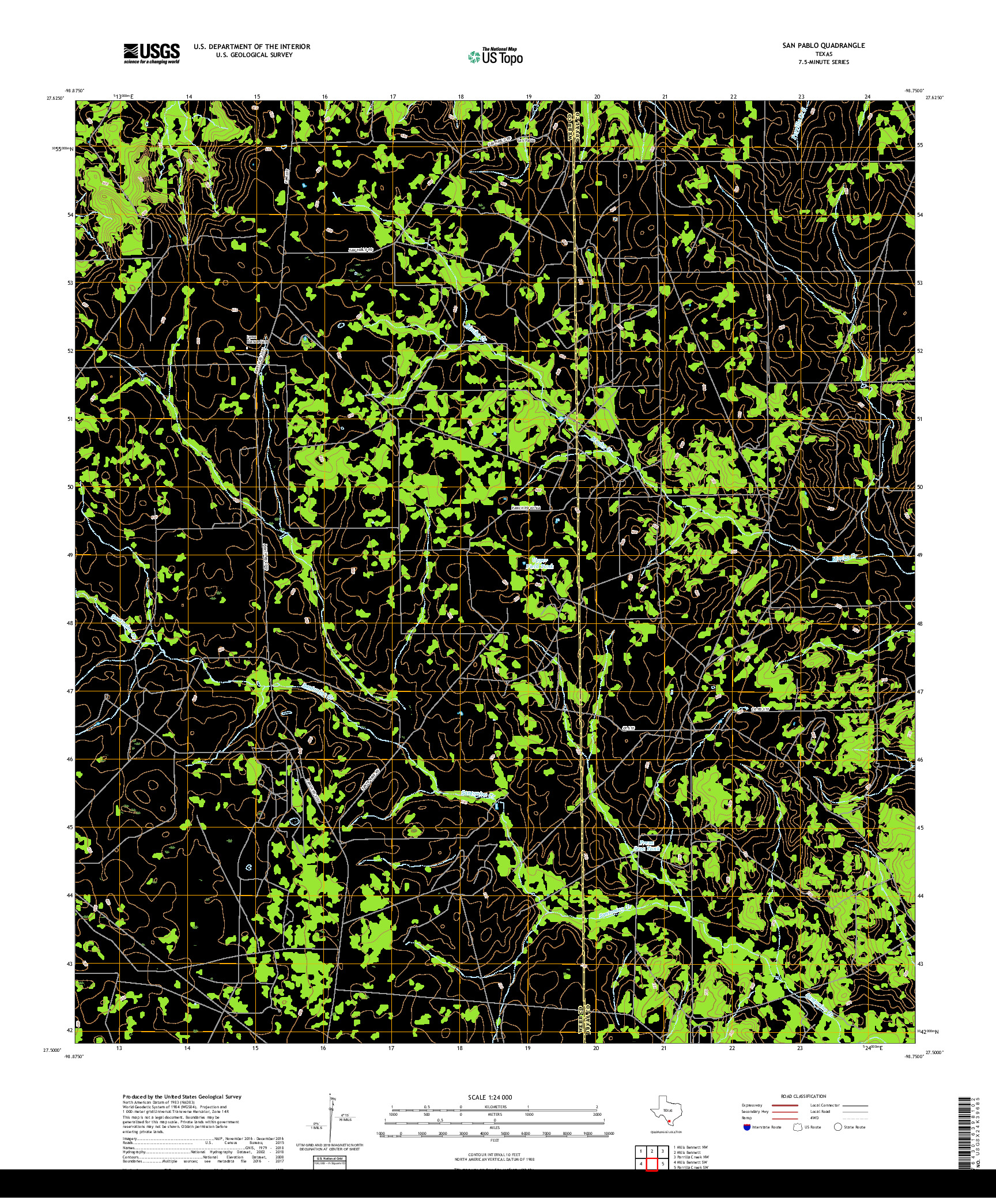 USGS US TOPO 7.5-MINUTE MAP FOR SAN PABLO, TX 2019