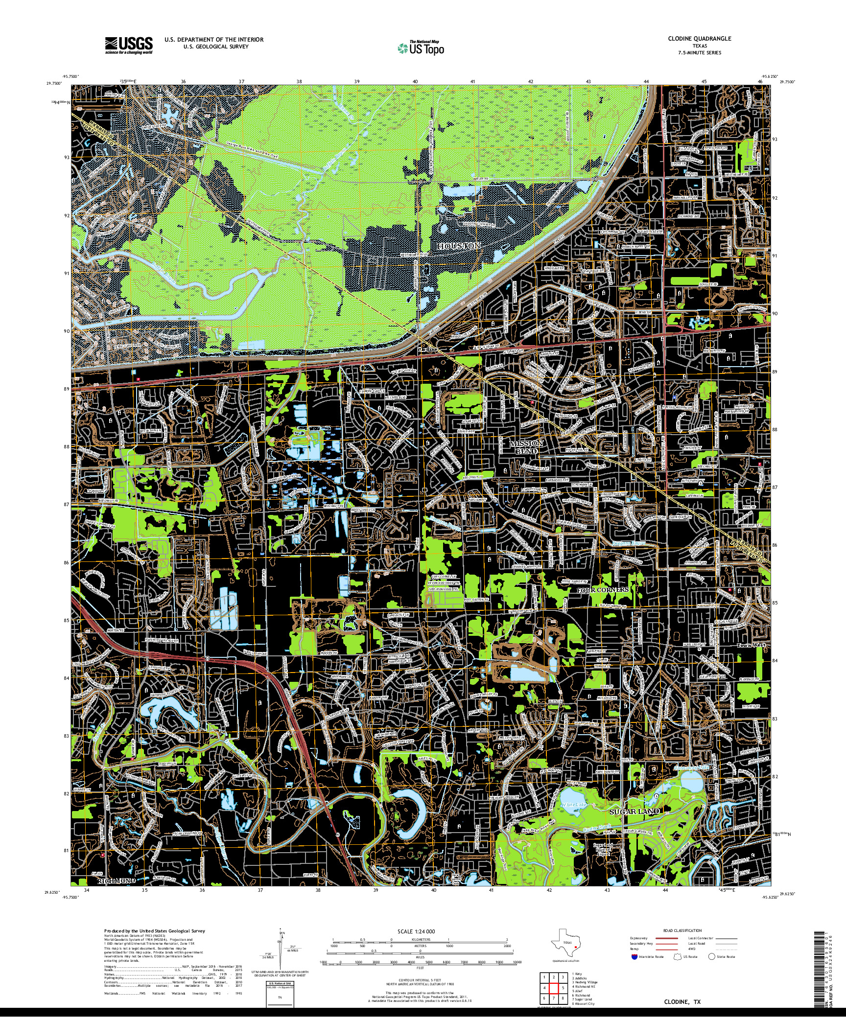 USGS US TOPO 7.5-MINUTE MAP FOR CLODINE, TX 2019