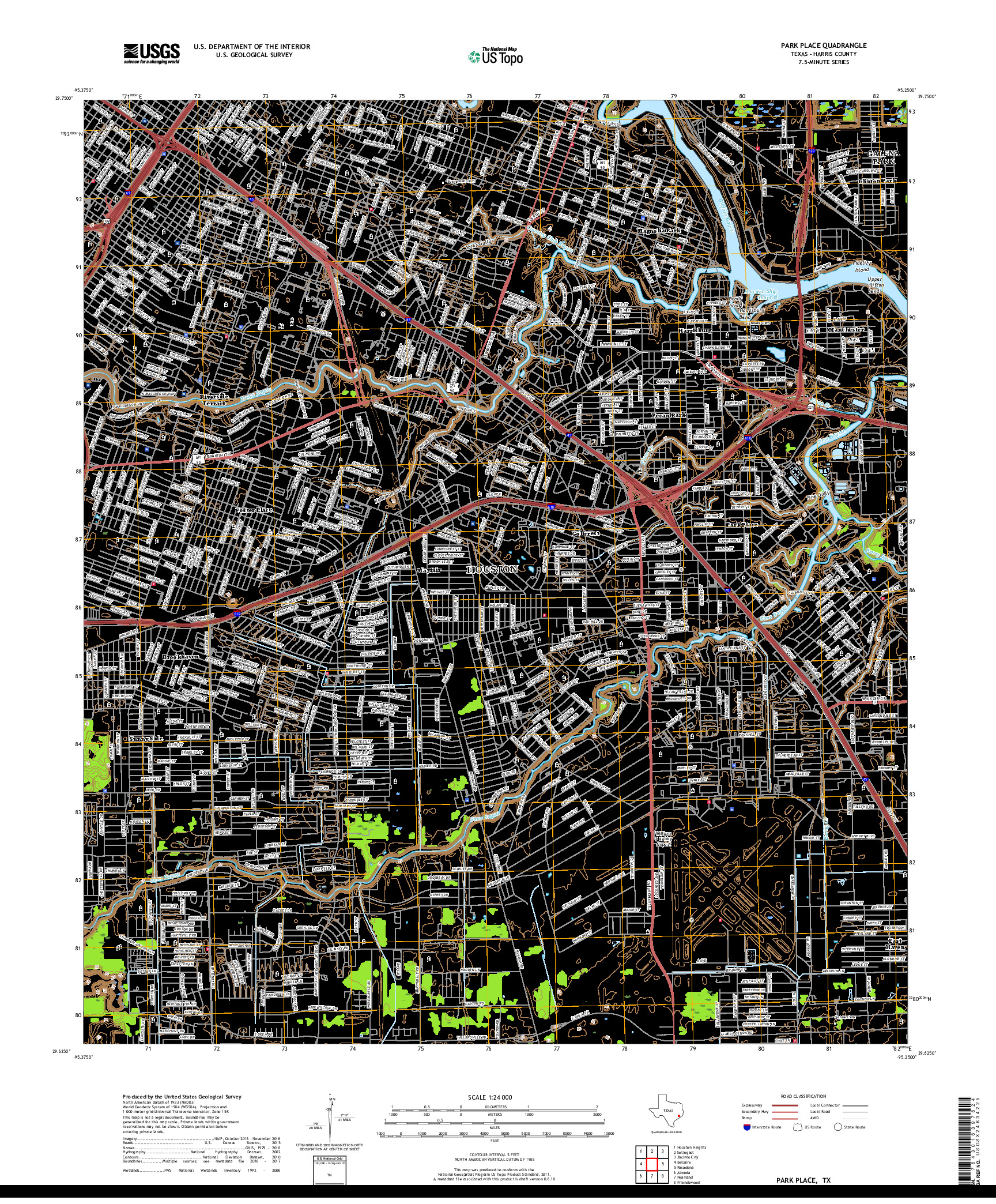 USGS US TOPO 7.5-MINUTE MAP FOR PARK PLACE, TX 2019