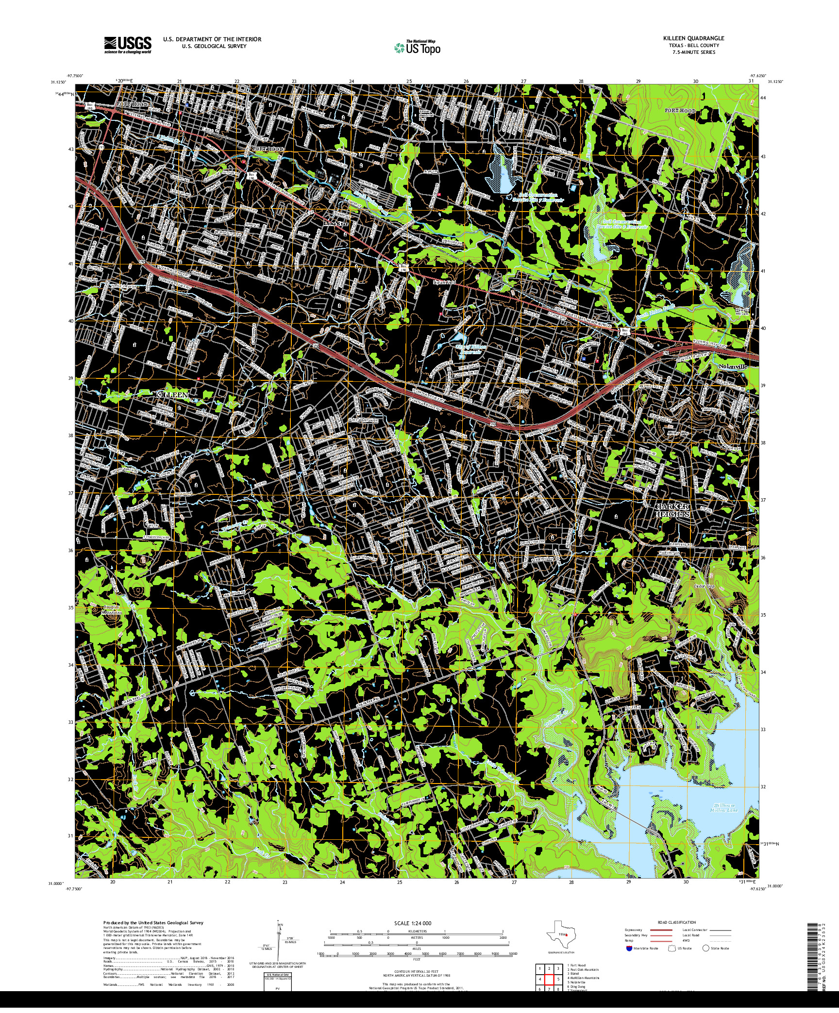 USGS US TOPO 7.5-MINUTE MAP FOR KILLEEN, TX 2019