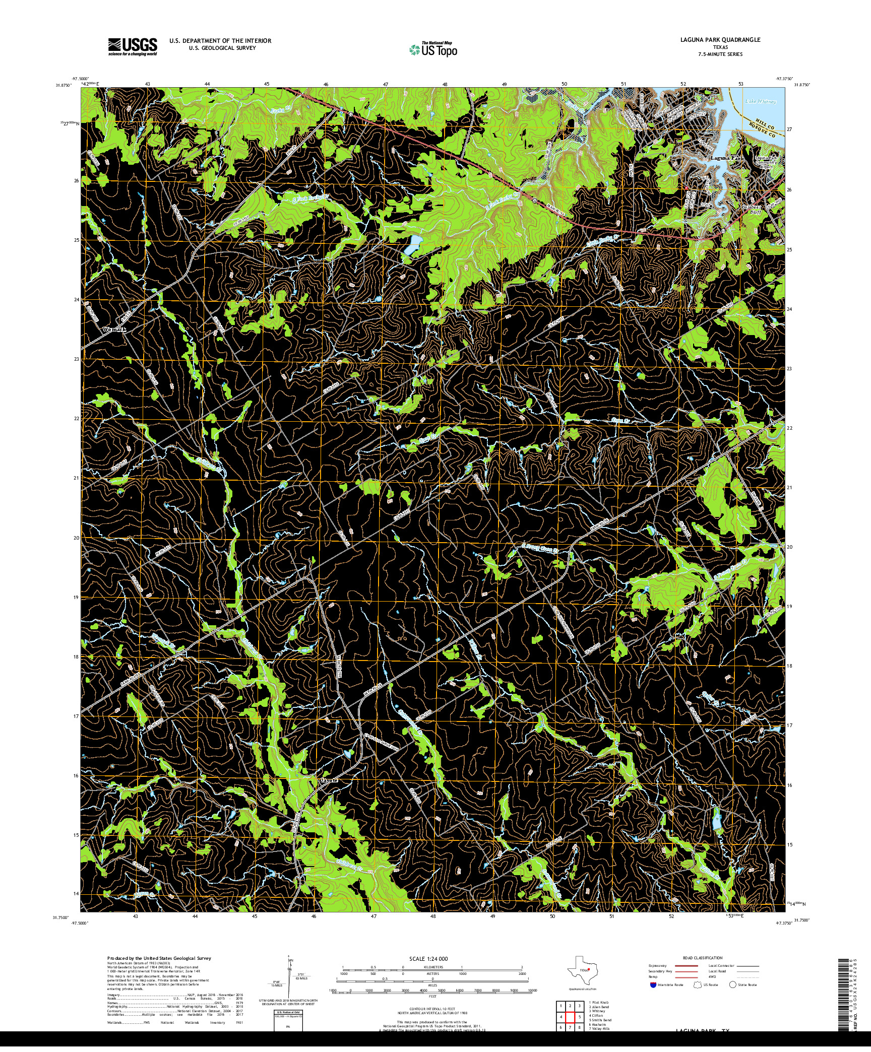 USGS US TOPO 7.5-MINUTE MAP FOR LAGUNA PARK, TX 2019