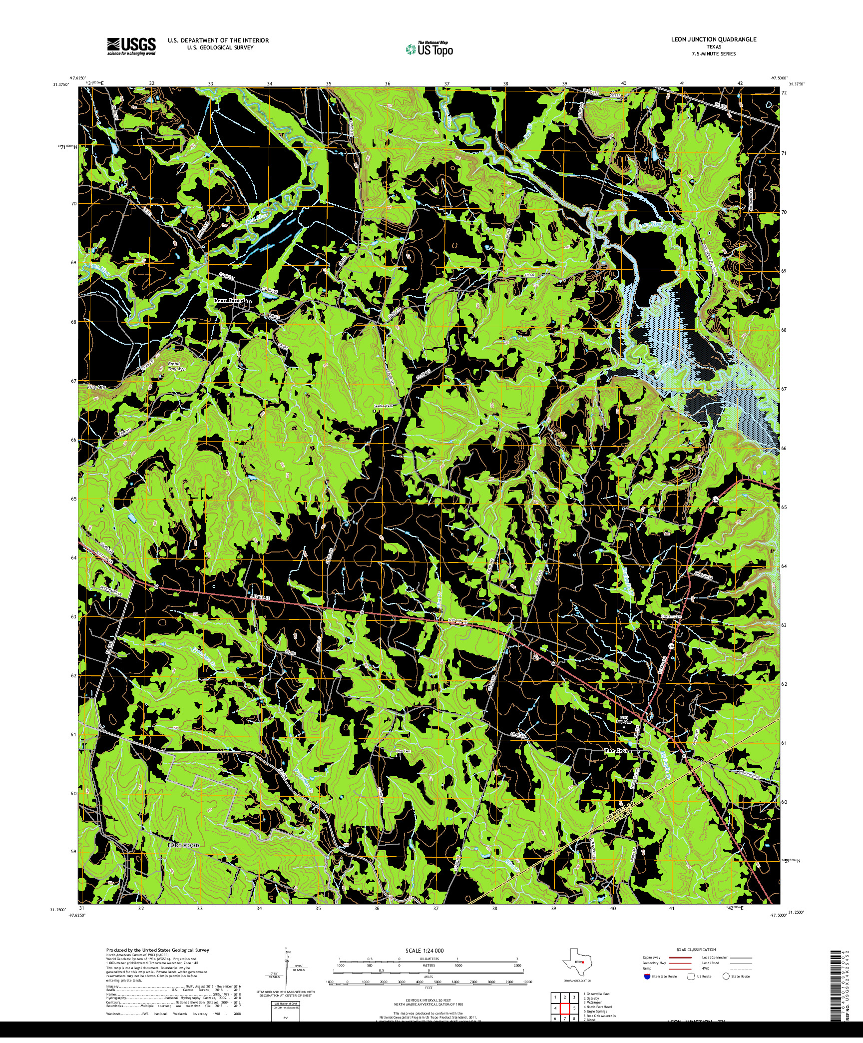 USGS US TOPO 7.5-MINUTE MAP FOR LEON JUNCTION, TX 2019