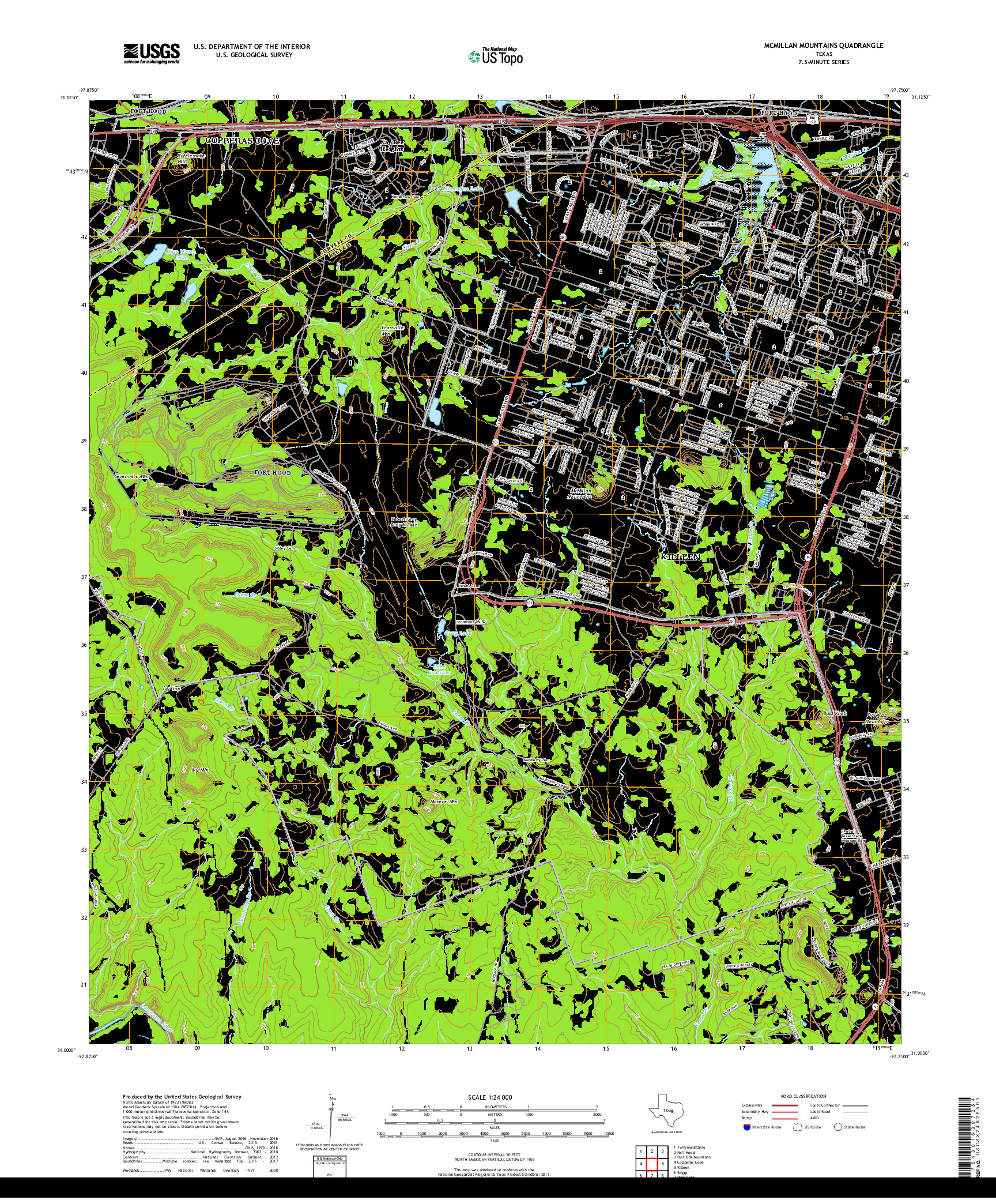 USGS US TOPO 7.5-MINUTE MAP FOR MCMILLAN MOUNTAINS, TX 2019