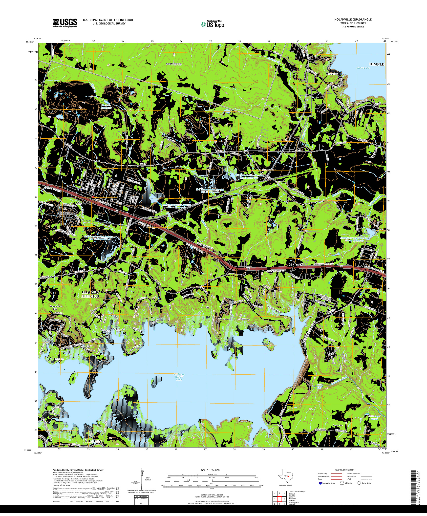 USGS US TOPO 7.5-MINUTE MAP FOR NOLANVILLE, TX 2019