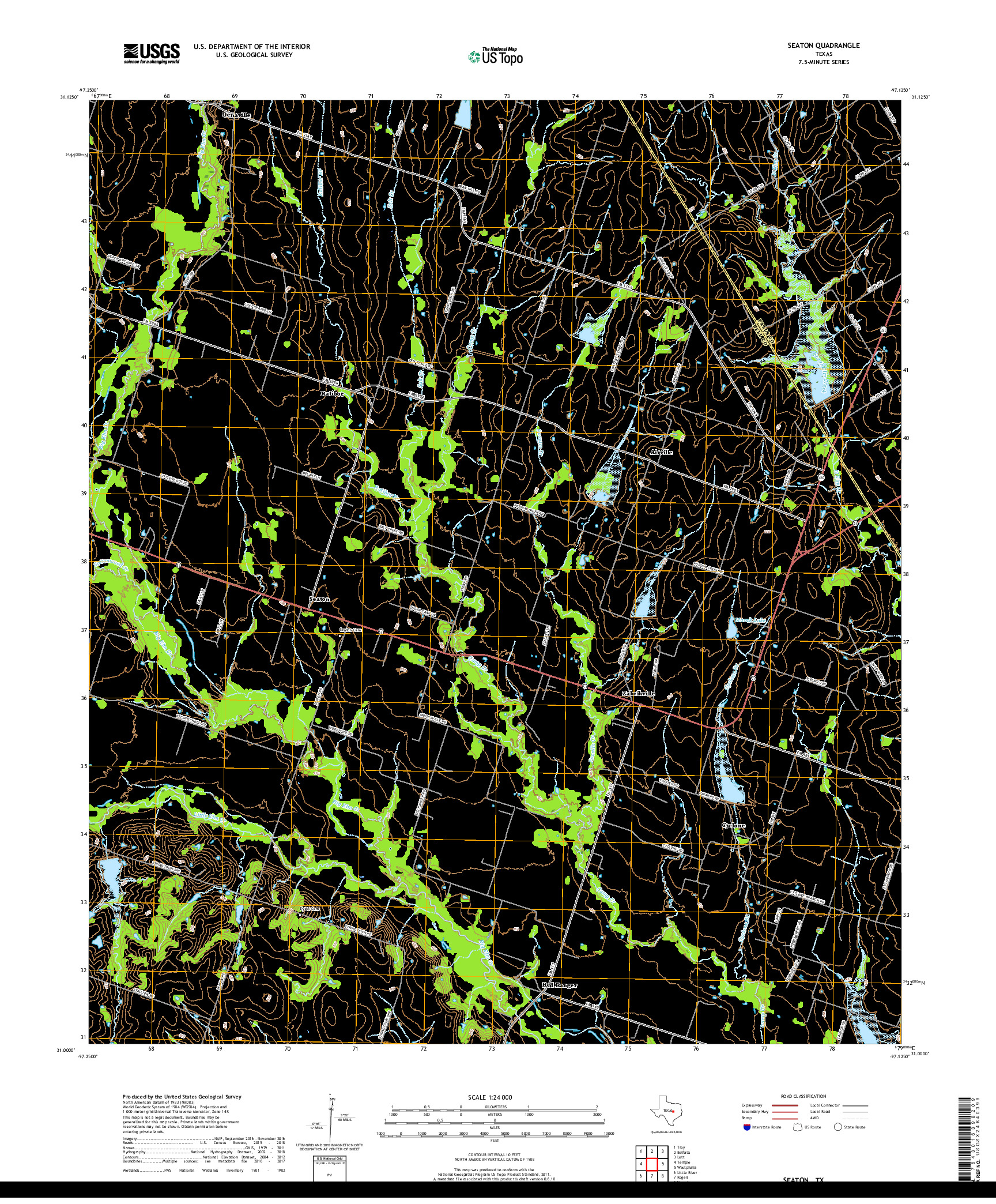 USGS US TOPO 7.5-MINUTE MAP FOR SEATON, TX 2019