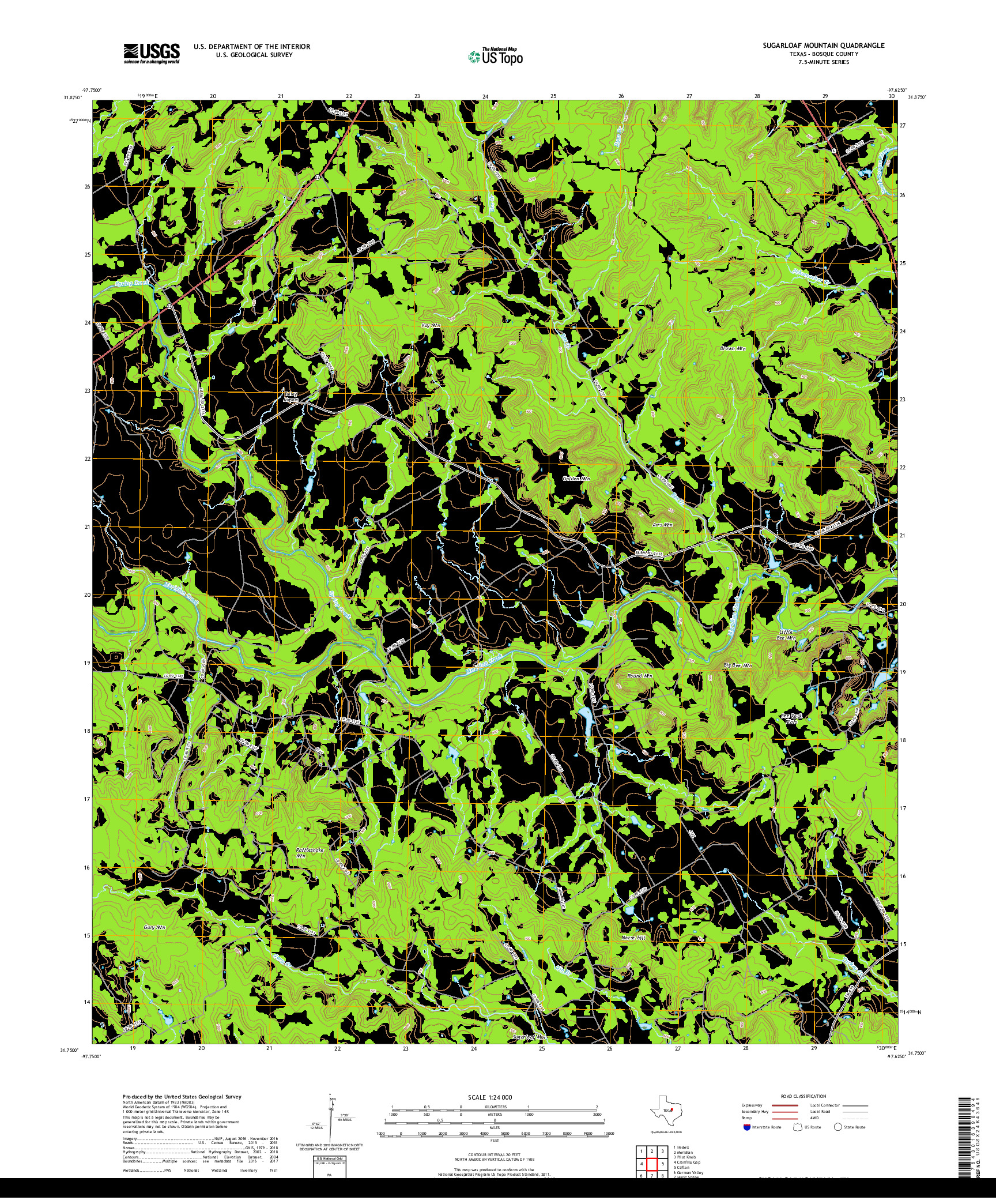 USGS US TOPO 7.5-MINUTE MAP FOR SUGARLOAF MOUNTAIN, TX 2019