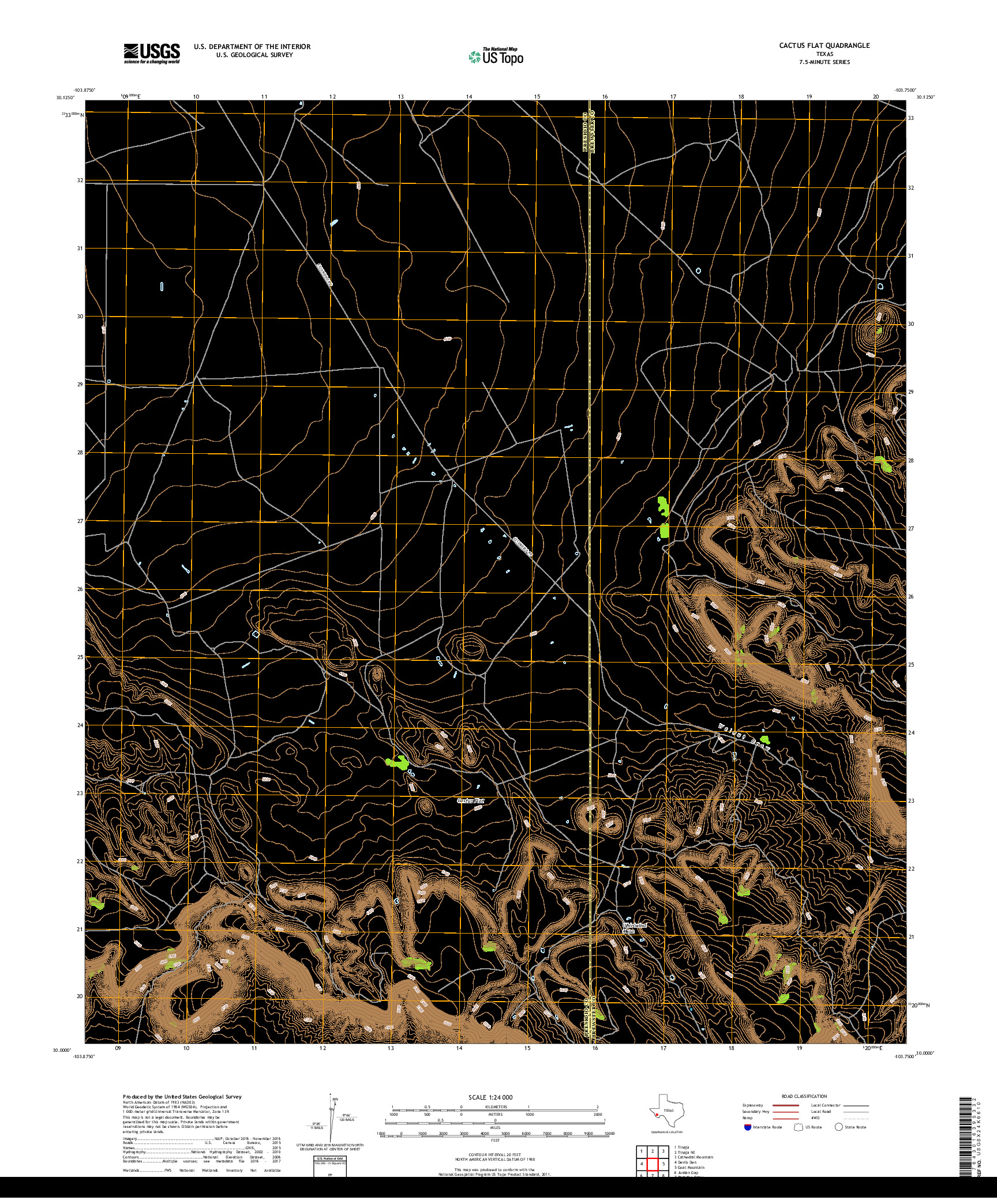 USGS US TOPO 7.5-MINUTE MAP FOR CACTUS FLAT, TX 2019