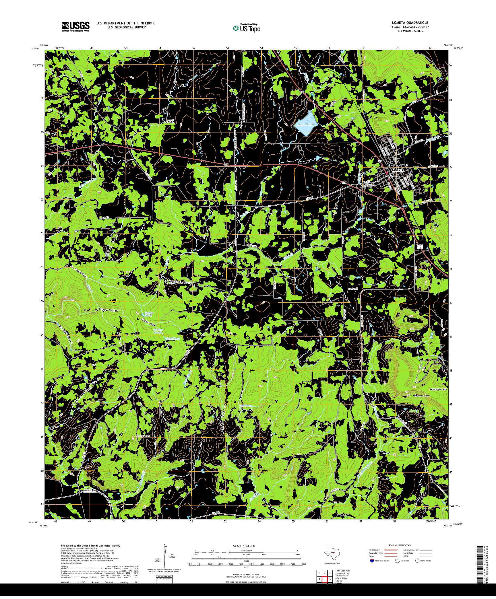 USGS US TOPO 7.5-MINUTE MAP FOR LOMETA, TX 2019