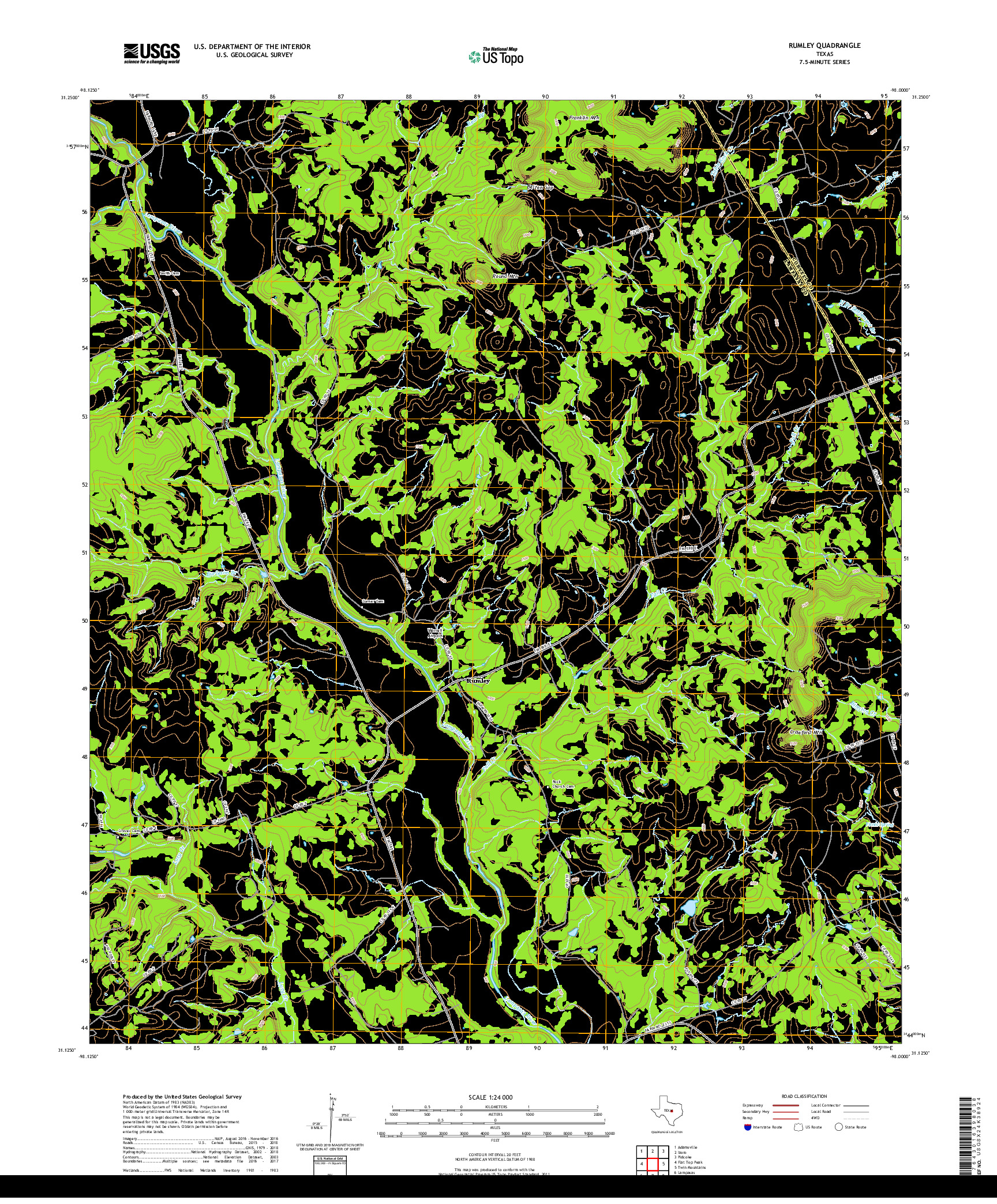 USGS US TOPO 7.5-MINUTE MAP FOR RUMLEY, TX 2019