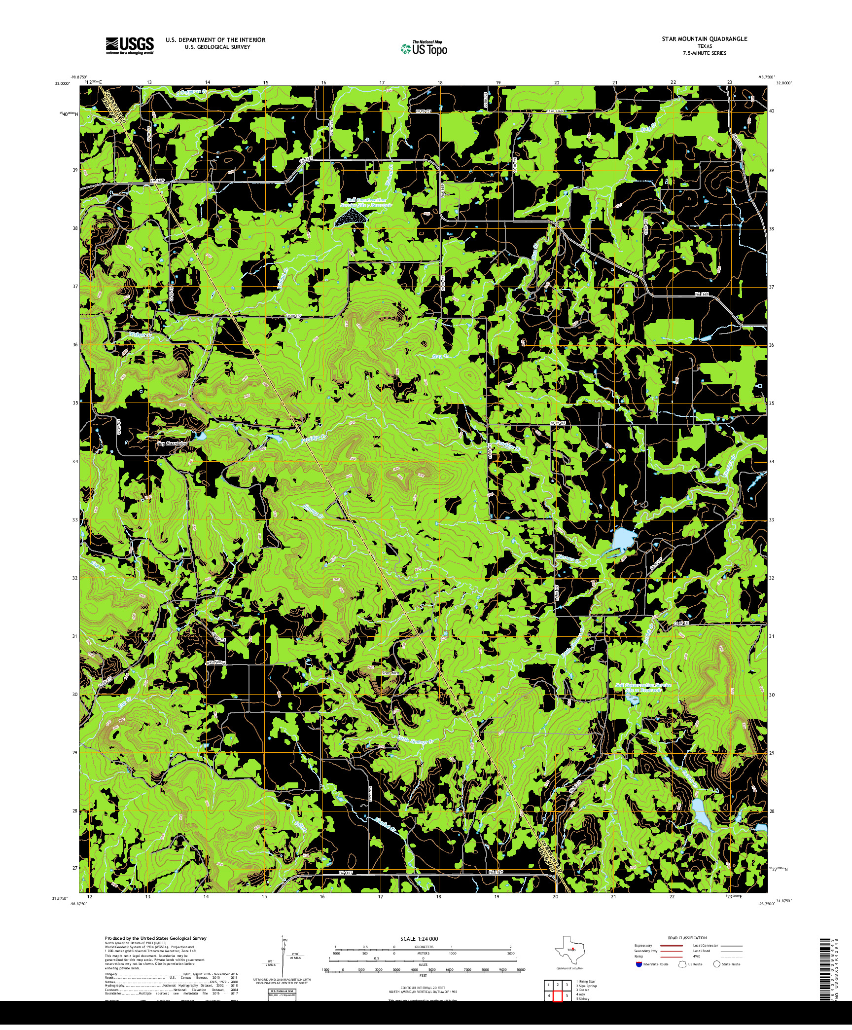 USGS US TOPO 7.5-MINUTE MAP FOR STAR MOUNTAIN, TX 2019