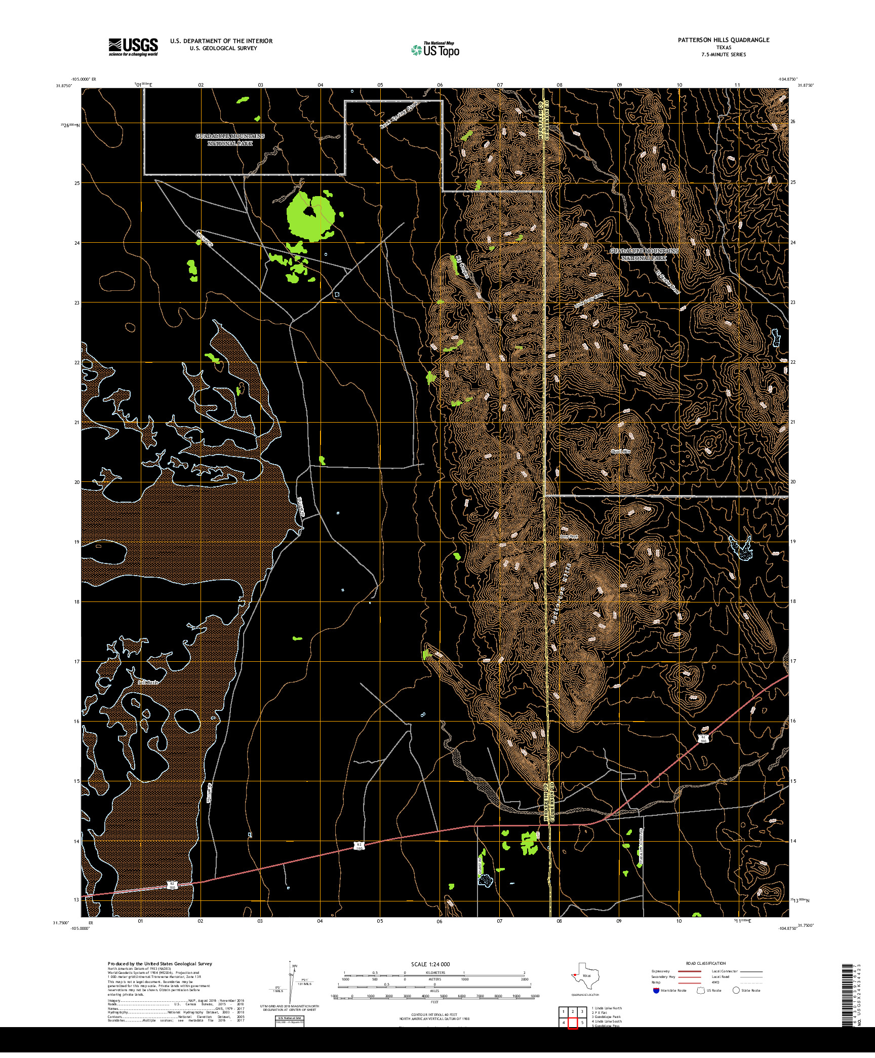 USGS US TOPO 7.5-MINUTE MAP FOR PATTERSON HILLS, TX 2019