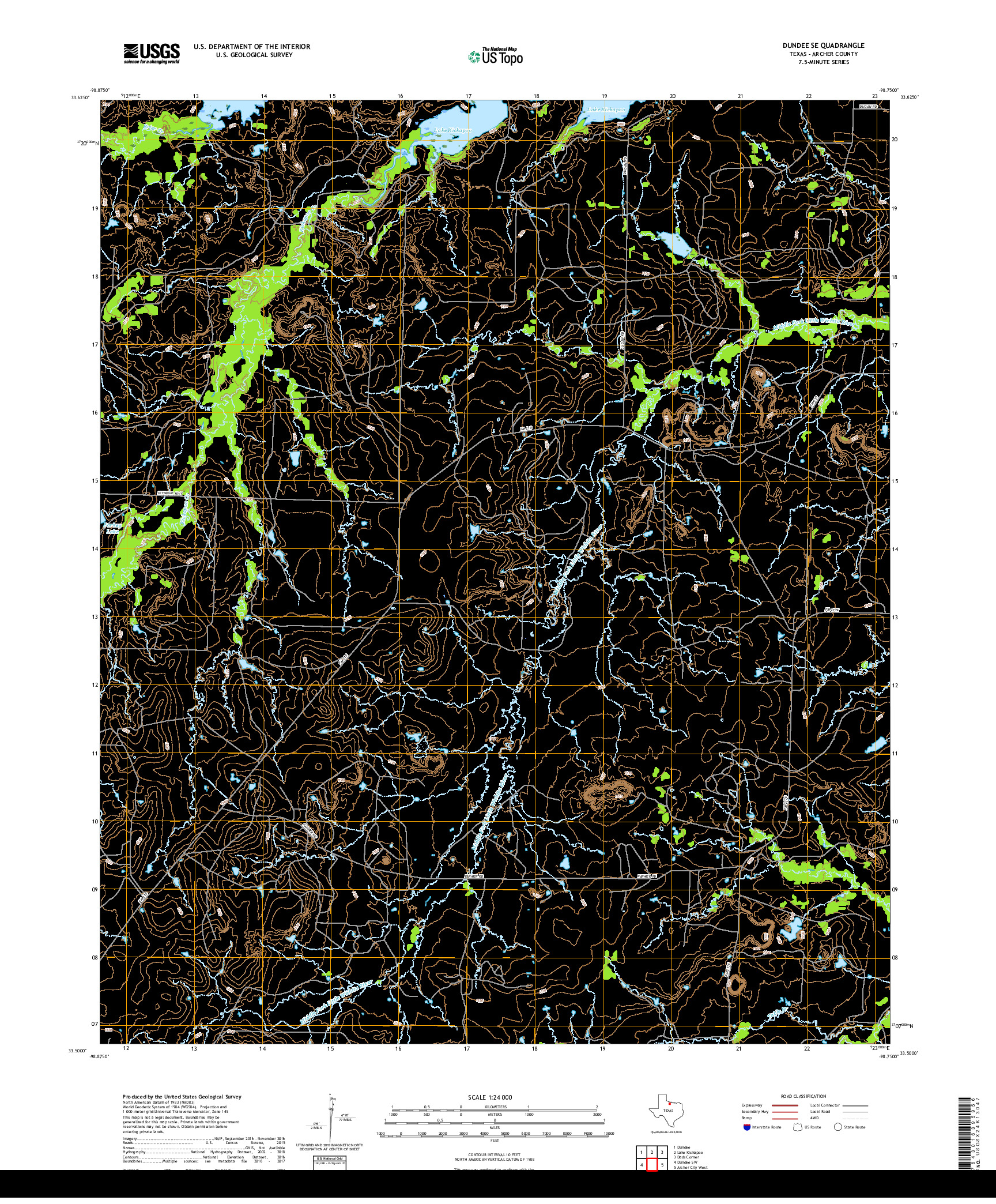 USGS US TOPO 7.5-MINUTE MAP FOR DUNDEE SE, TX 2019