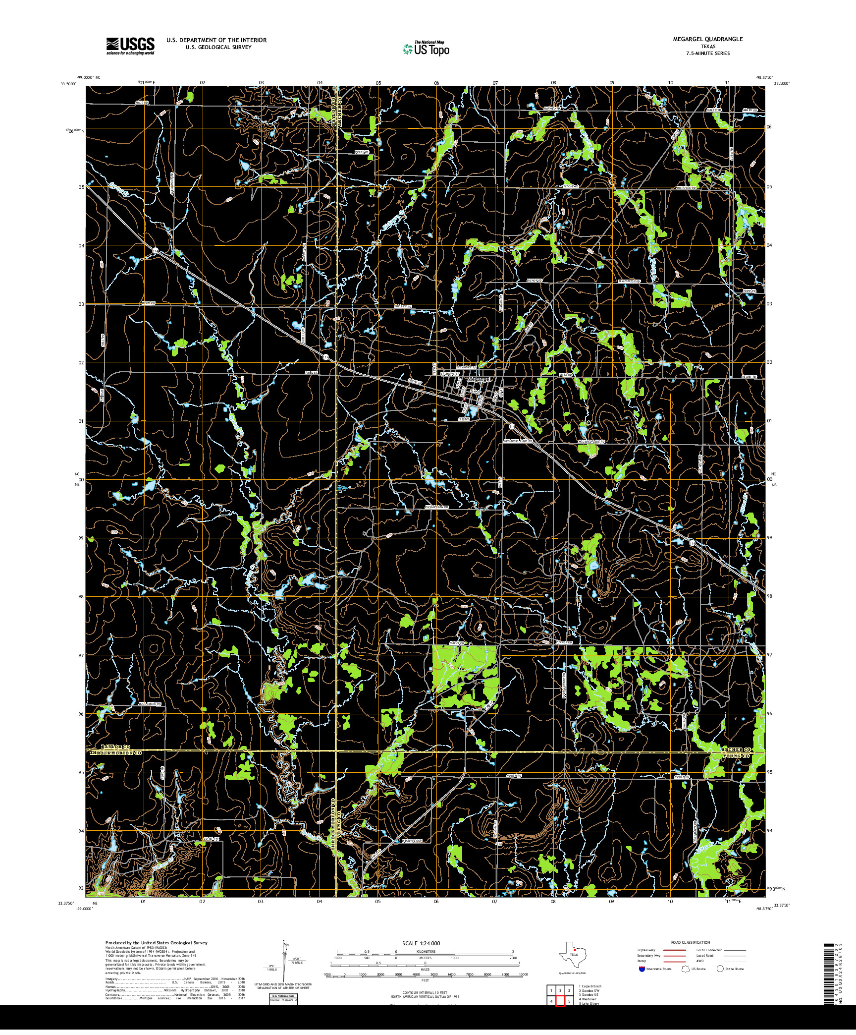 USGS US TOPO 7.5-MINUTE MAP FOR MEGARGEL, TX 2019