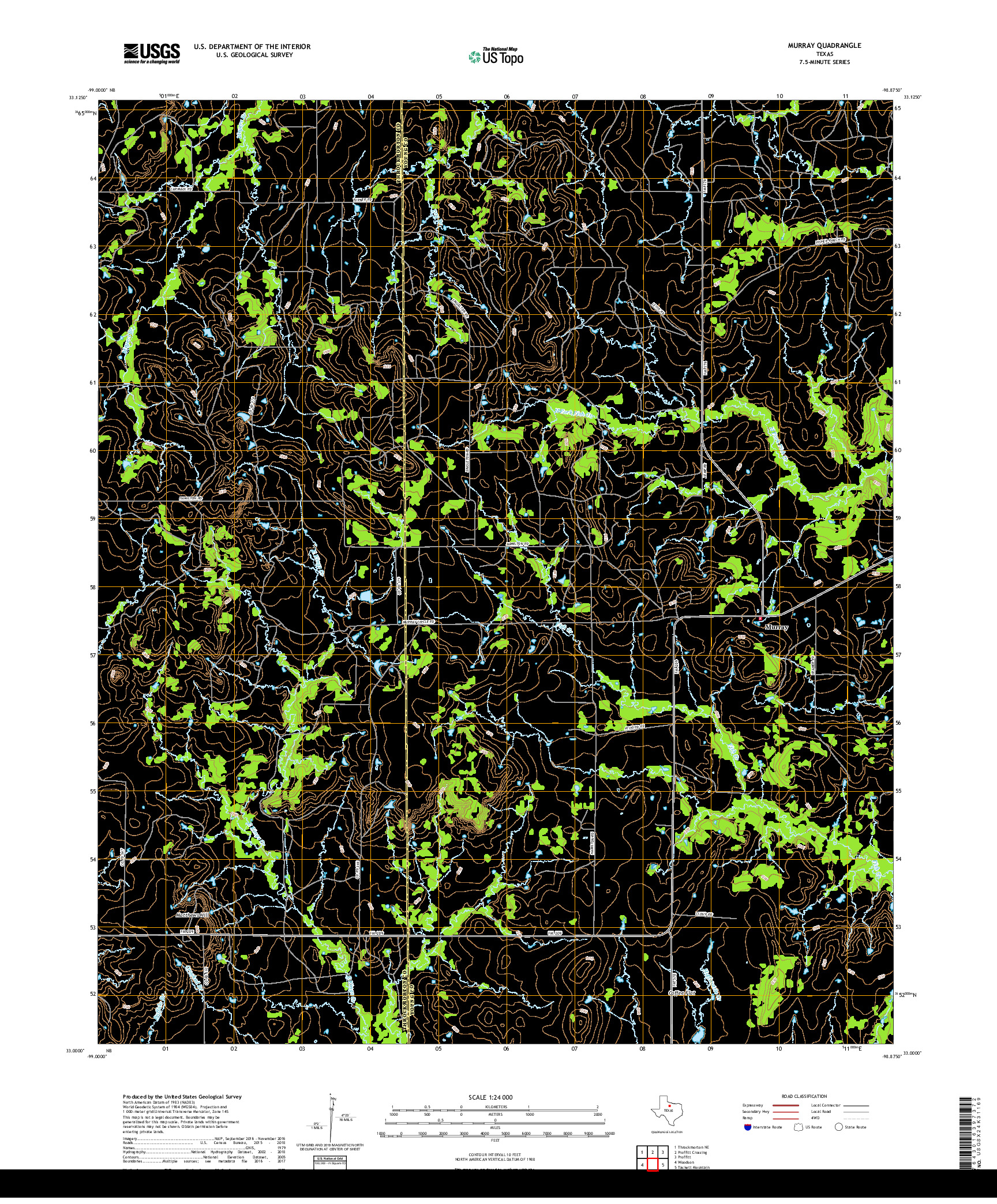 USGS US TOPO 7.5-MINUTE MAP FOR MURRAY, TX 2019