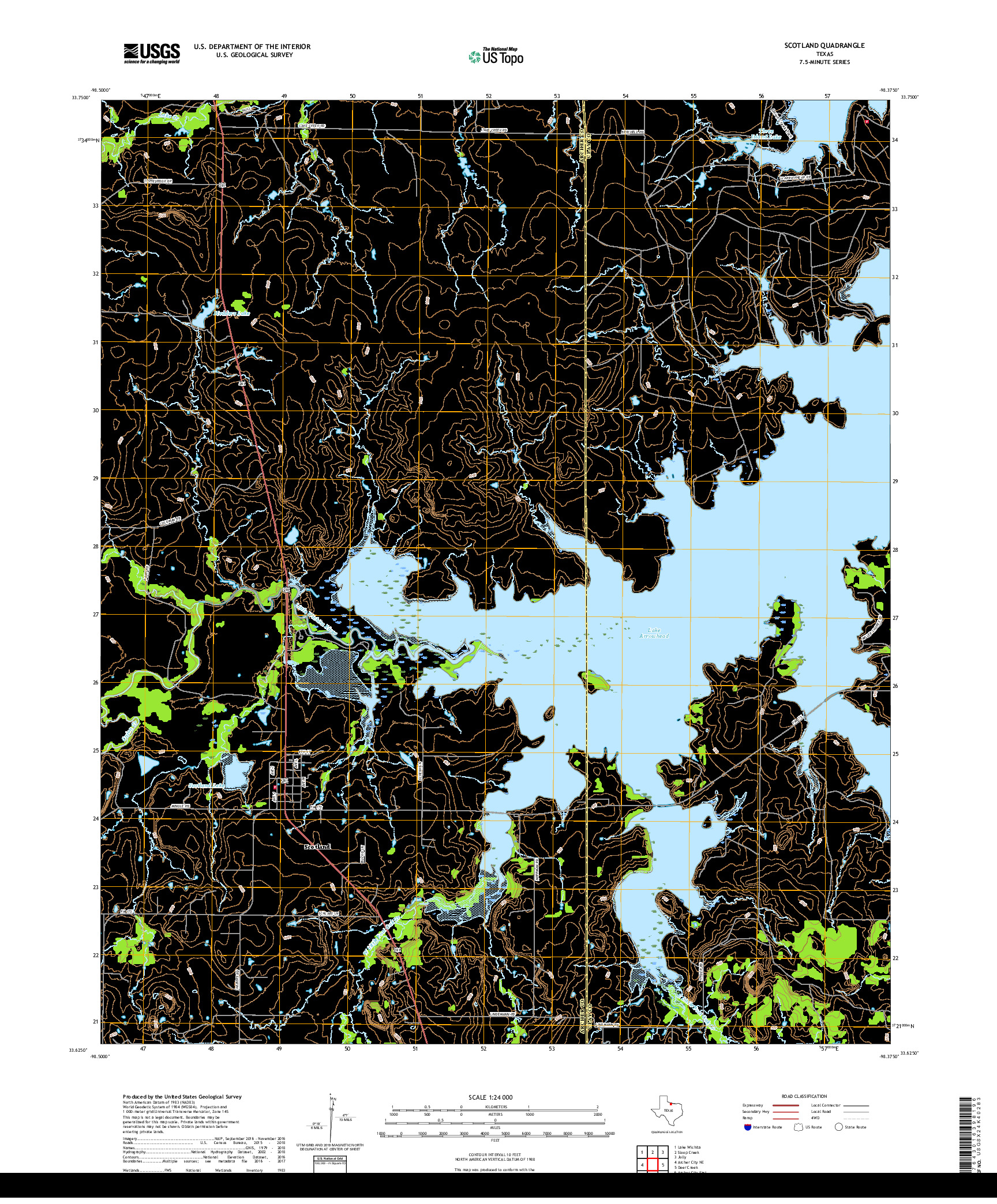 USGS US TOPO 7.5-MINUTE MAP FOR SCOTLAND, TX 2019