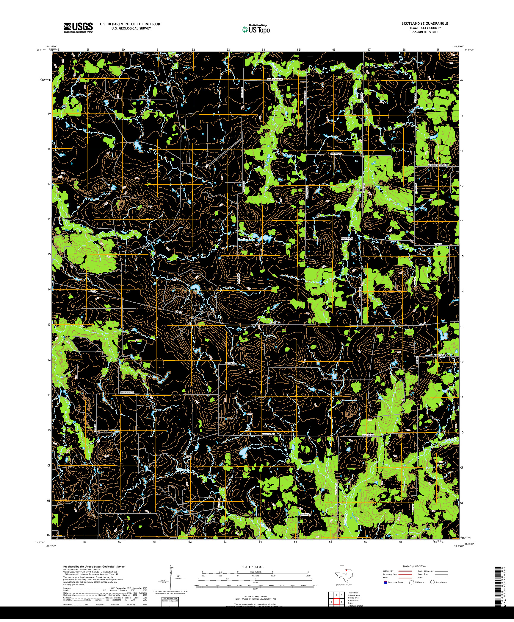 USGS US TOPO 7.5-MINUTE MAP FOR SCOTLAND SE, TX 2019