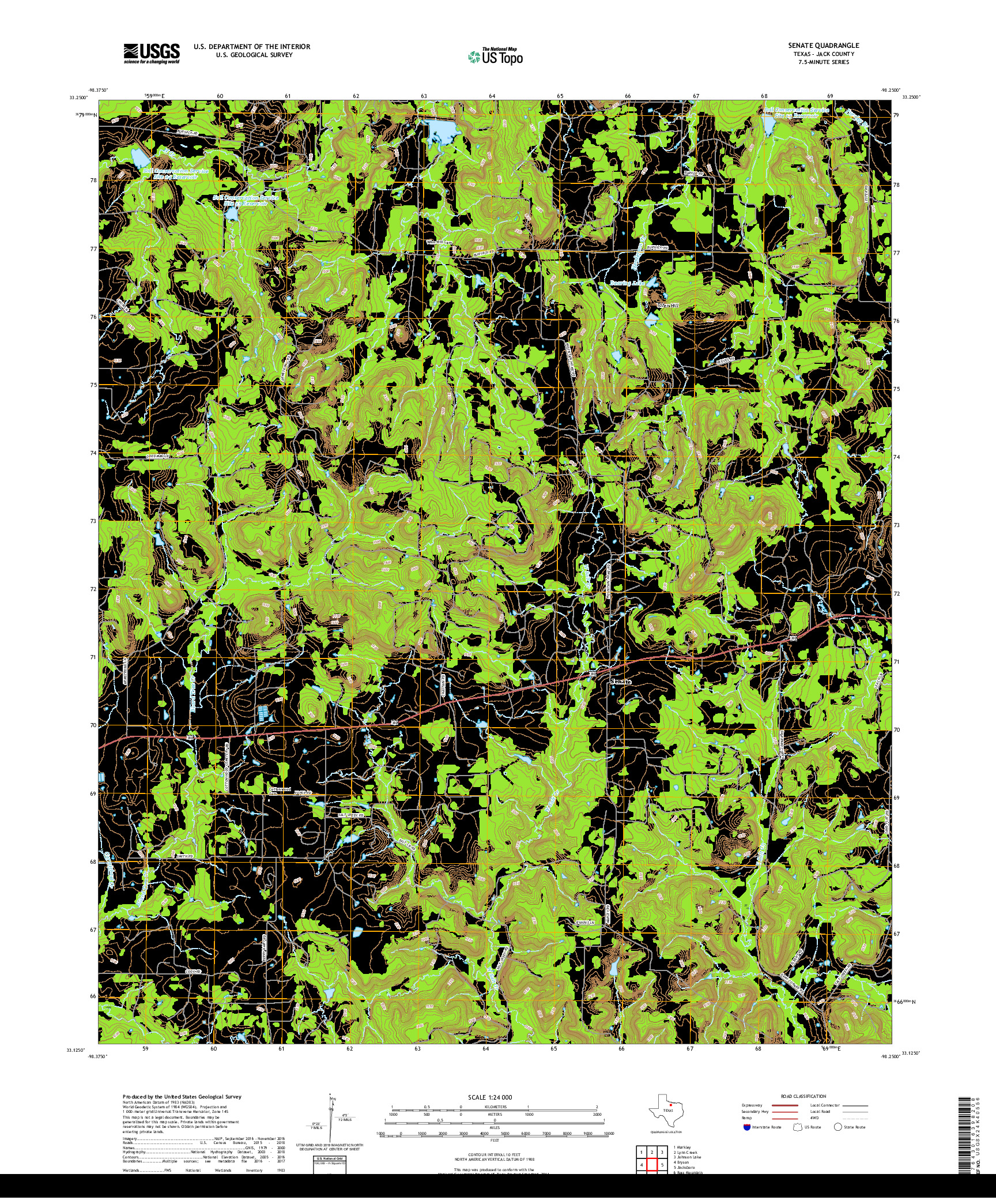 USGS US TOPO 7.5-MINUTE MAP FOR SENATE, TX 2019