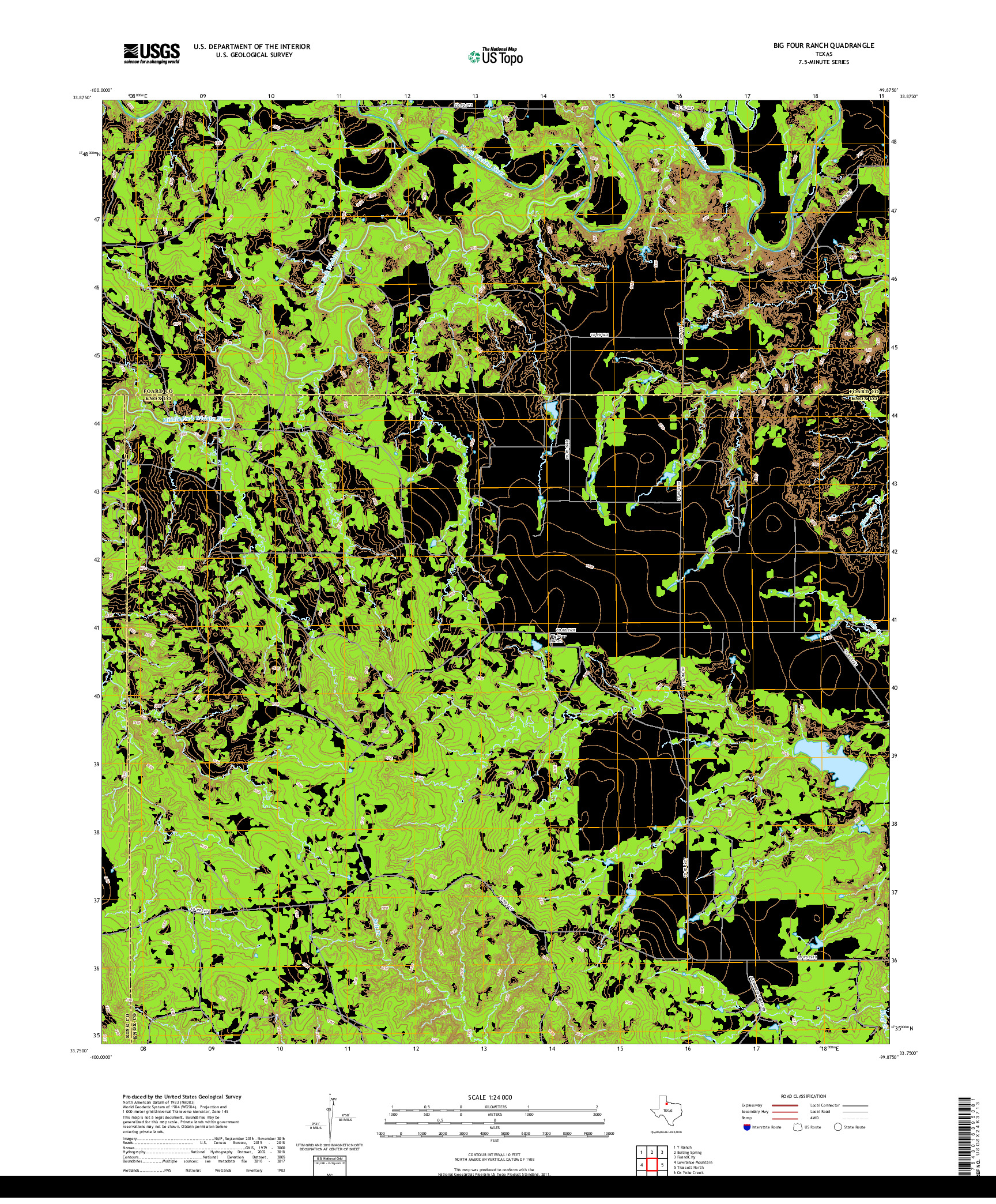 USGS US TOPO 7.5-MINUTE MAP FOR BIG FOUR RANCH, TX 2019