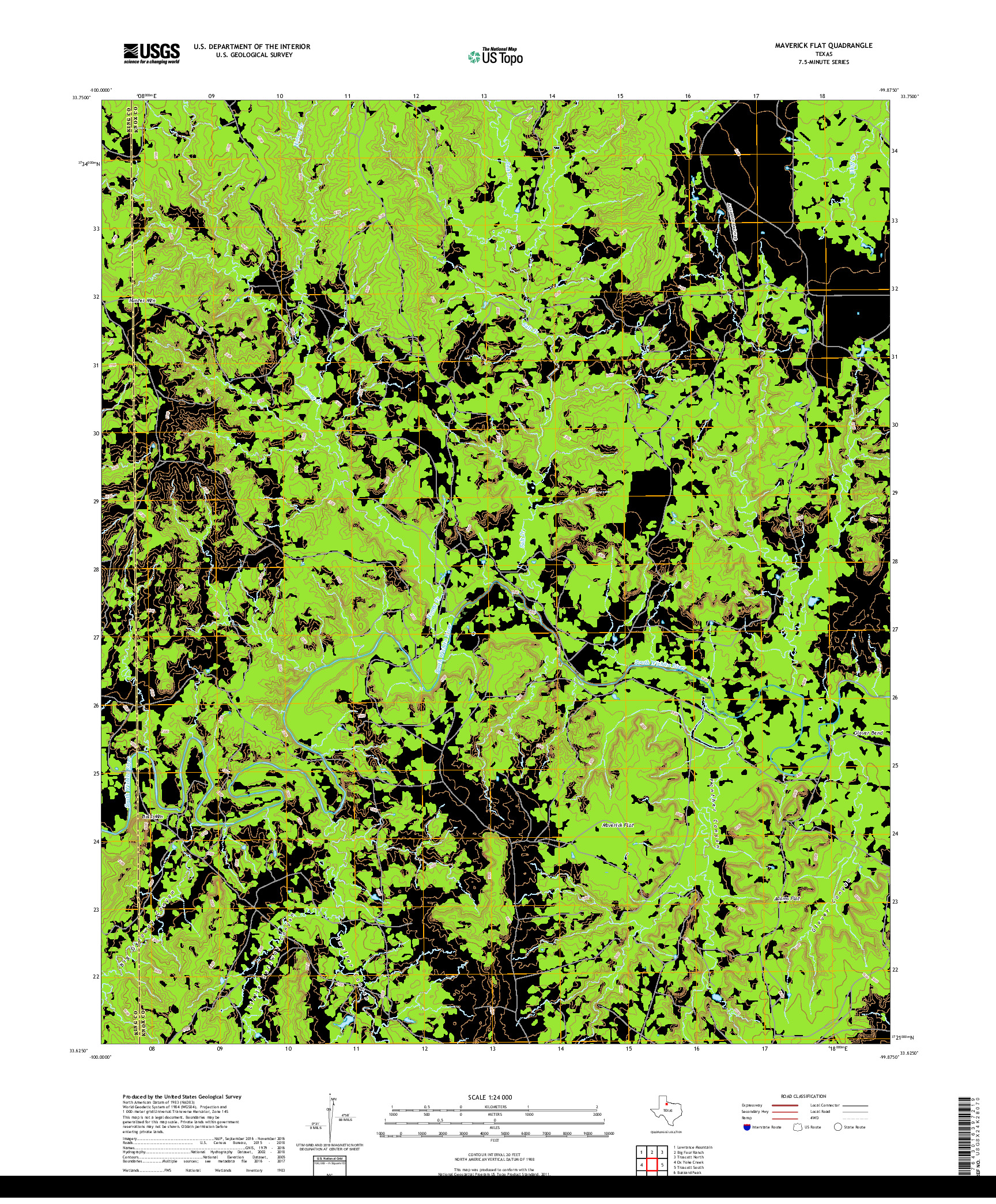 USGS US TOPO 7.5-MINUTE MAP FOR MAVERICK FLAT, TX 2019