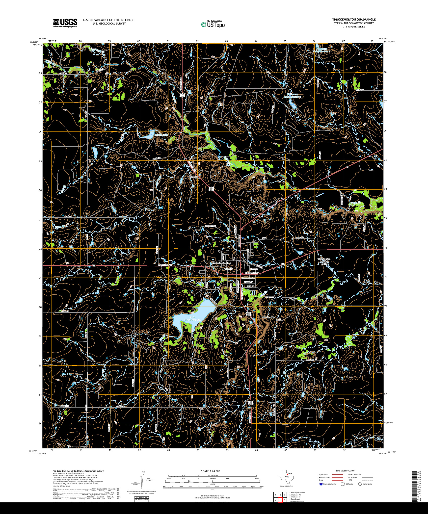 USGS US TOPO 7.5-MINUTE MAP FOR THROCKMORTON, TX 2019